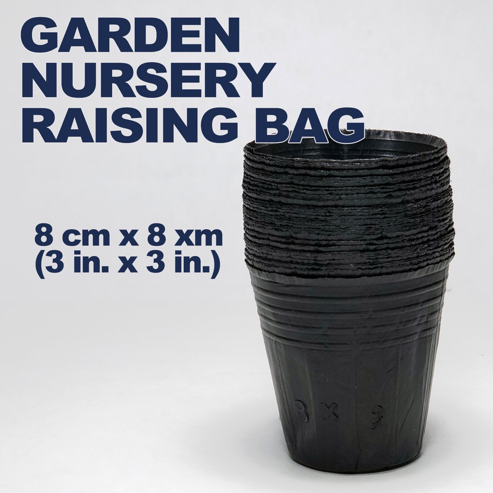 100 pc 8cmx8cm Plant Flower Pots Outdoor Living Garden Nursery Raising Bag