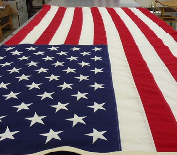 American Flag 5×9.5ft 100% Cotton, Embroidered Stars,Brass Grommets,USA Made New