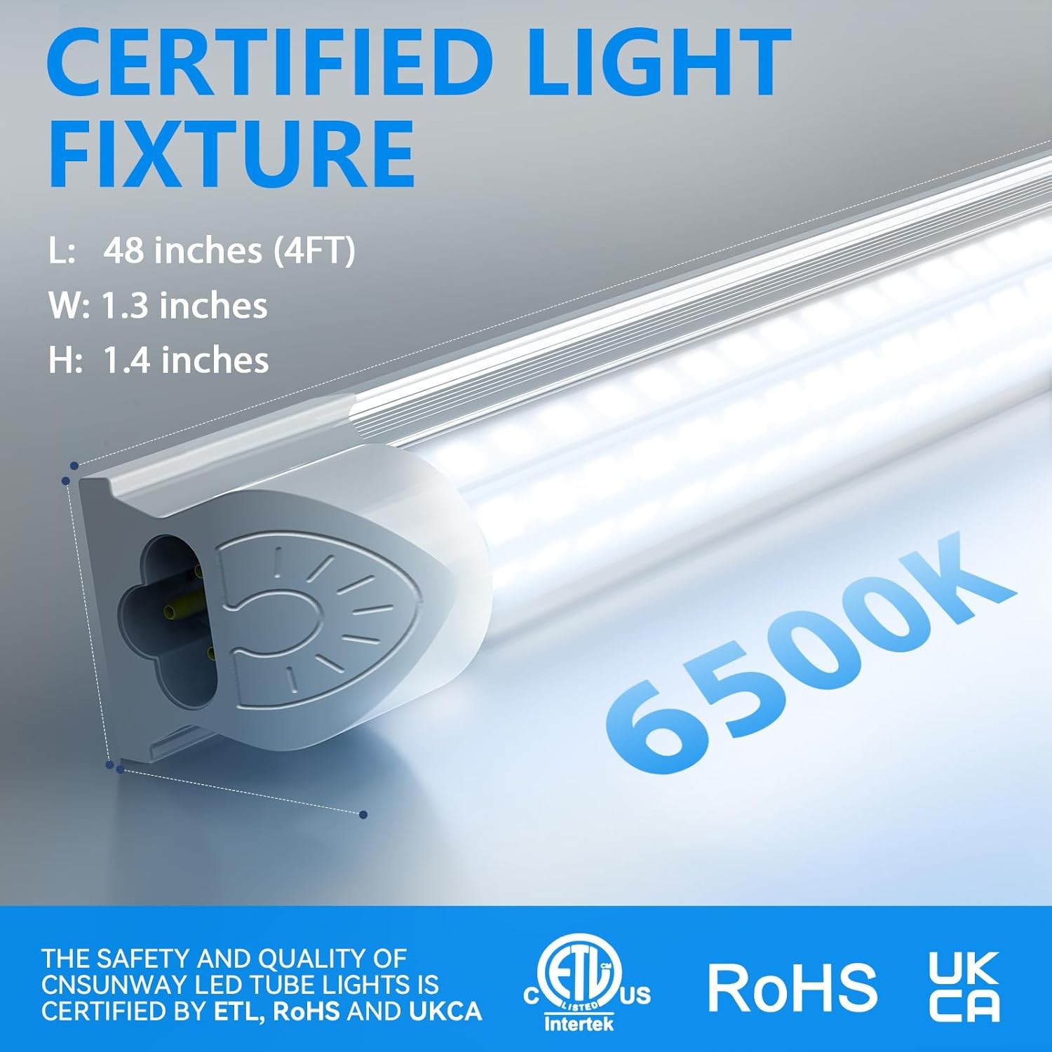 T8 4FT 8FT LED Shop Light Fixture Integrated 60W 120W Tube Light Bulbs D-Shape