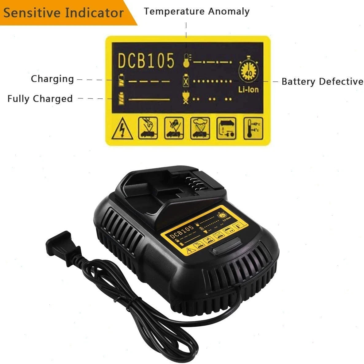 2Pack For DeWalt 20V 20 Volt Max XR 12.0AH Lithium Battery DCB206-2/Dual Charger