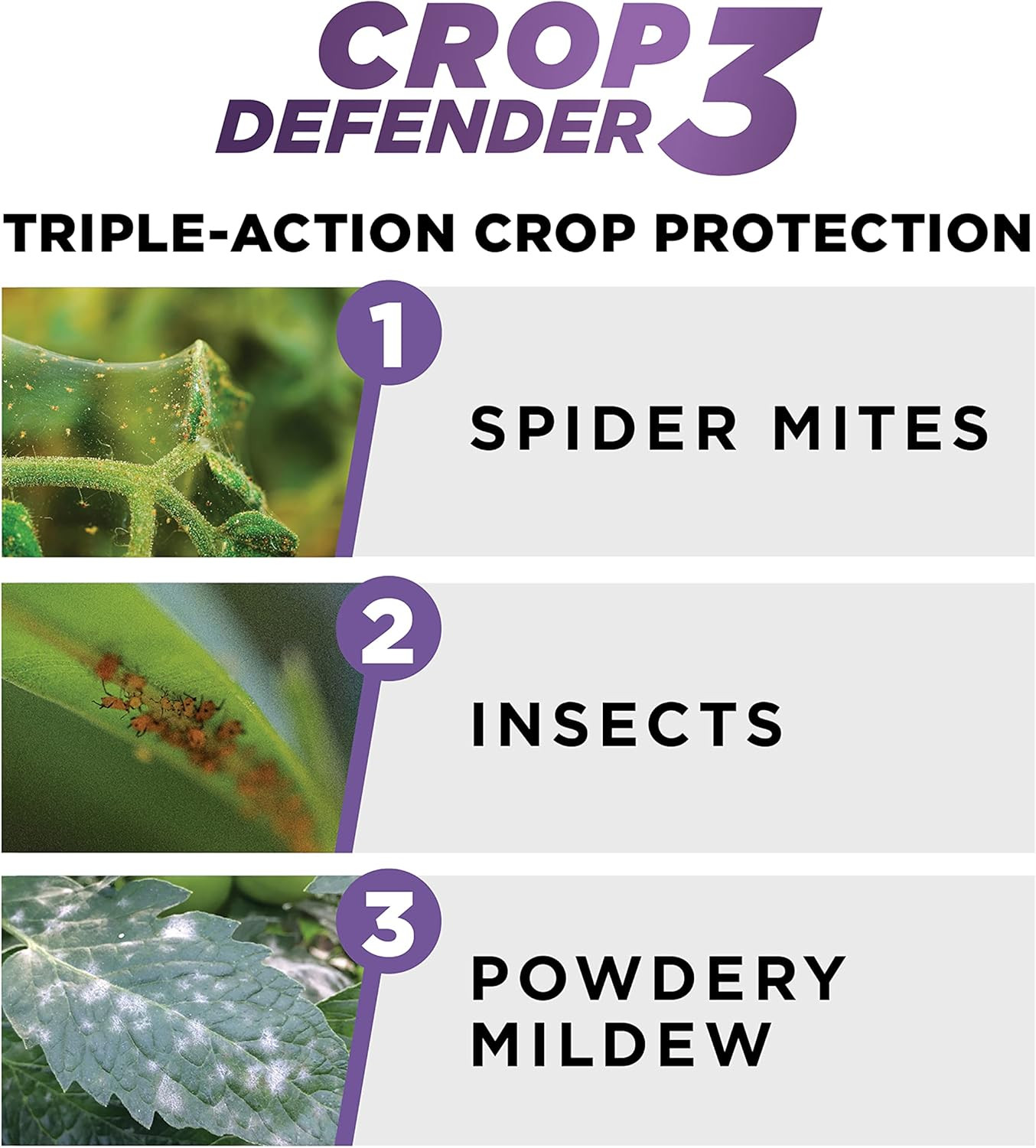 Crop Defender 3 Ready-To-Use 24 Oz | Natural, Safe & Organic Insecticide & Fungi