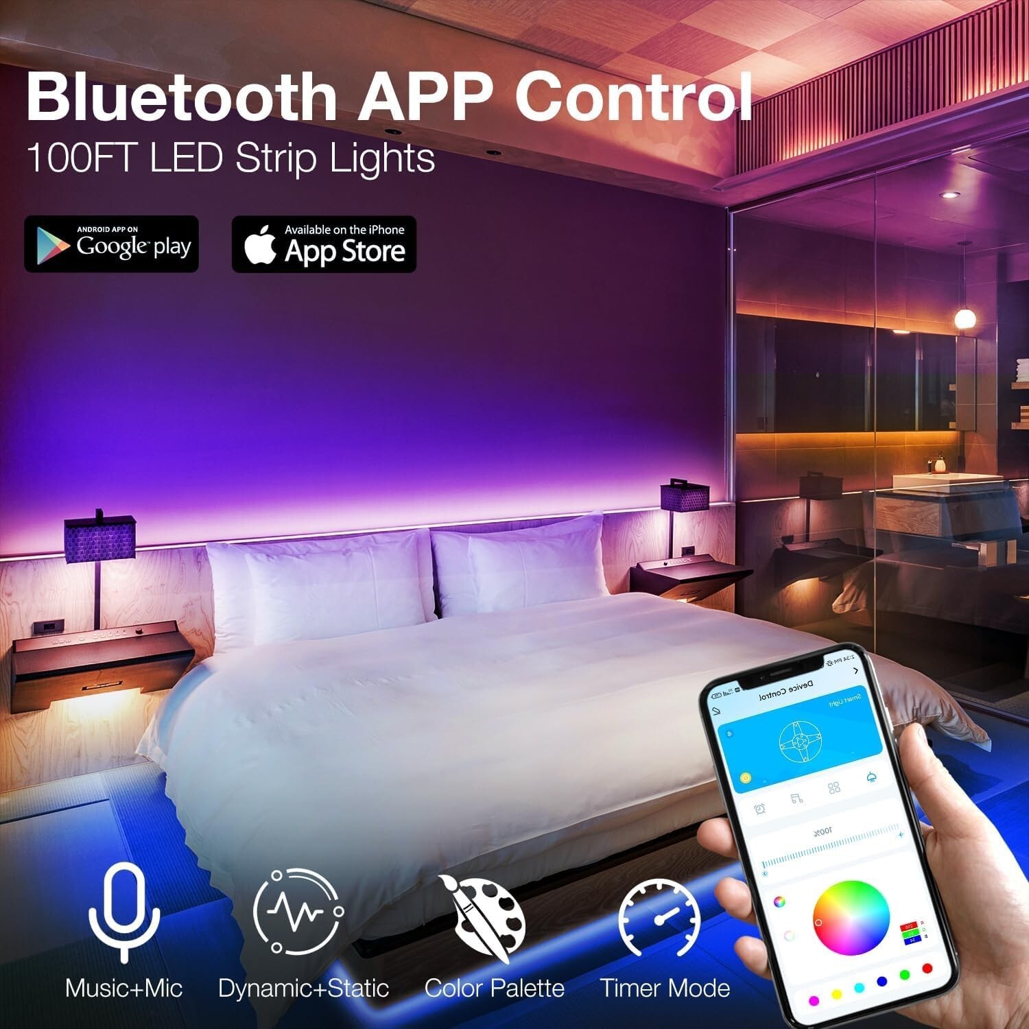 TJOY LED Strip Lights, Smart Light with App Remote Control, RGB LED Lights for