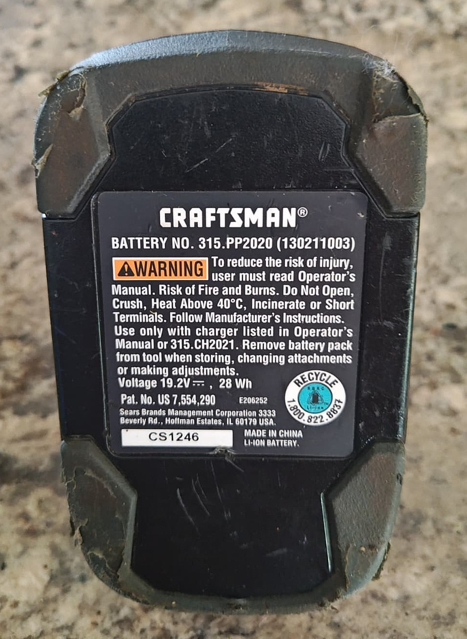OEM Craftsman C3 19.2v Lithium-Ion XCP 1.5 Ah Battery 315.PP2020 Tested Working