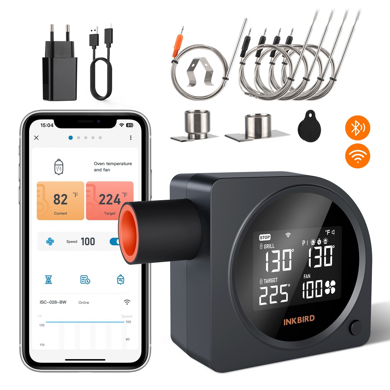 INKBIRD Automatic Smoker Fan Controller WiFi BBQ Meat Thermometer Cooking Tools