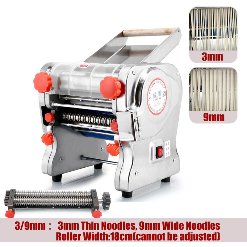 110V Pasta Maker Dough Roller Noodle Cutting Machine Noodle Width 2 / 6mm 3/9mm