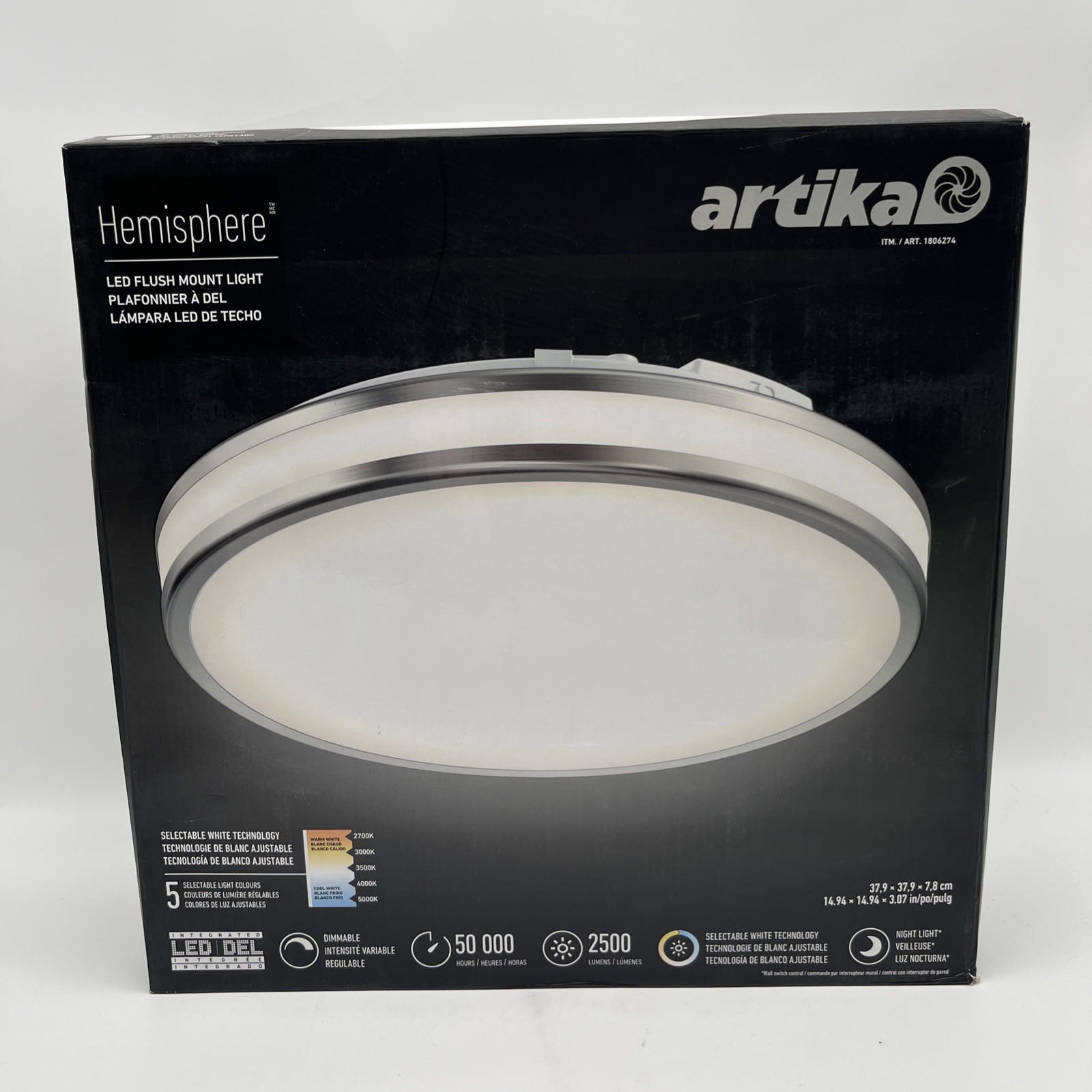 Artika Hemisphere 15” LED Flush Mount Light Fixture – See Description!