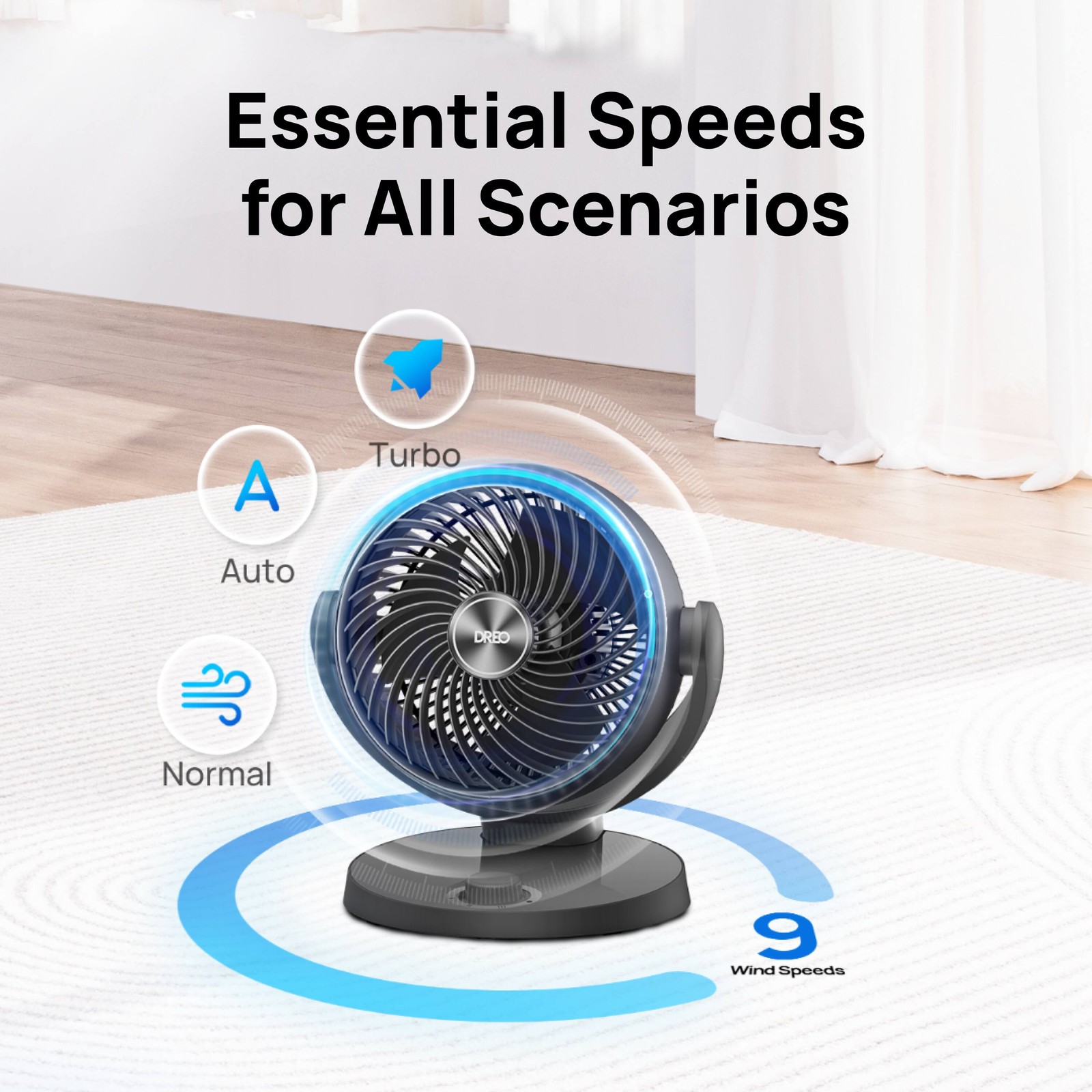 DREO – 70ft Powerful Airflow, 28db Quiet Table Air Circulator Fans for Whole …