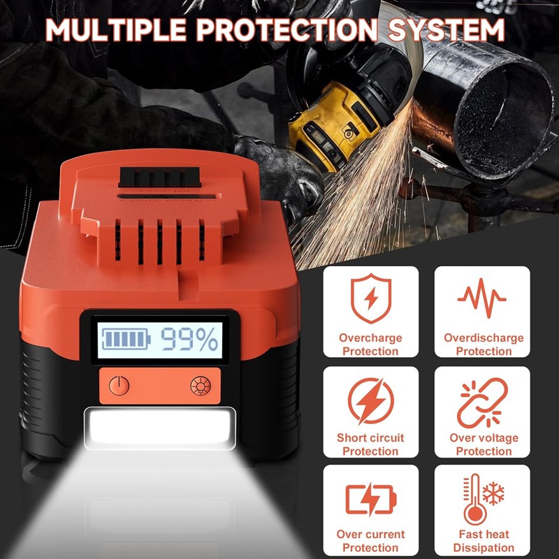 For DeWalt 20V 20 Volt Max 8.0AH Lithium Ion Battery DCB206-2 DCB205-2 DCB200-2