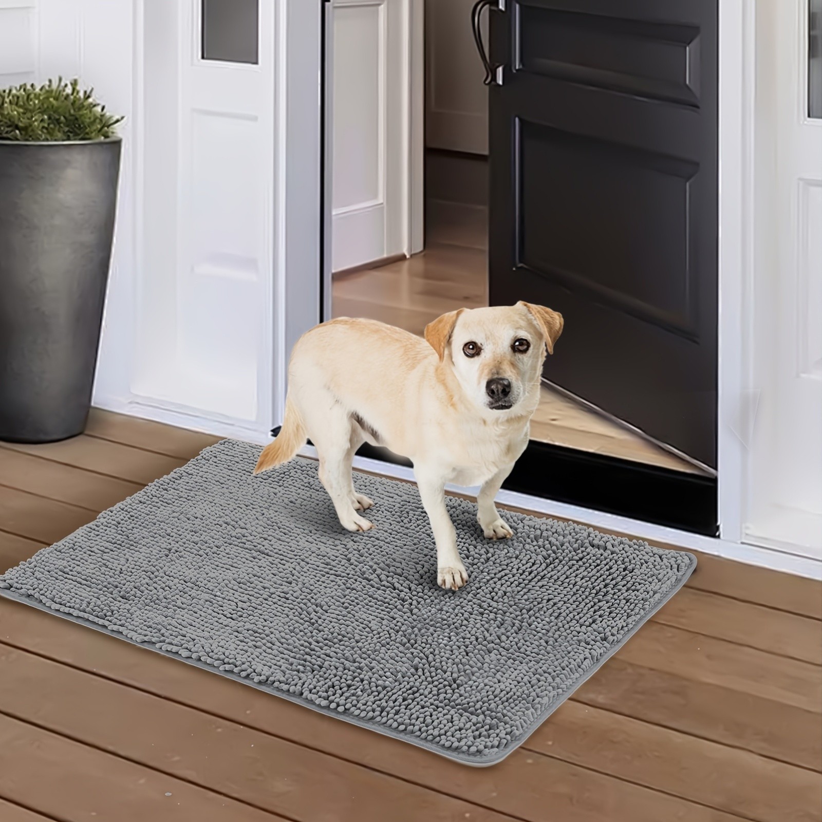2PACK Absorbent Dog Door Mat For Muddy Paw Non-Slip Washable 24x17inch/32x20inch