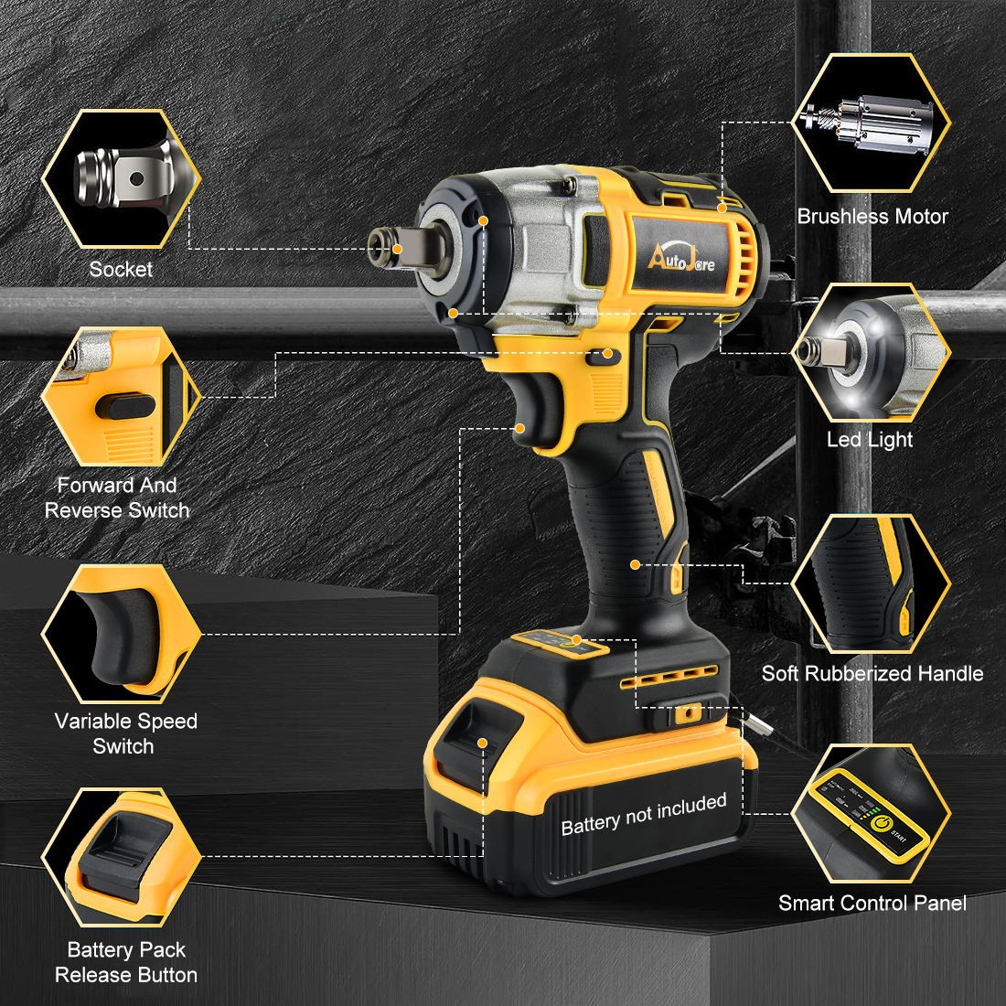 For Dewalt 20V Battery Cordless Impact Wrench 1/2″ Brushless Bare Tool Only