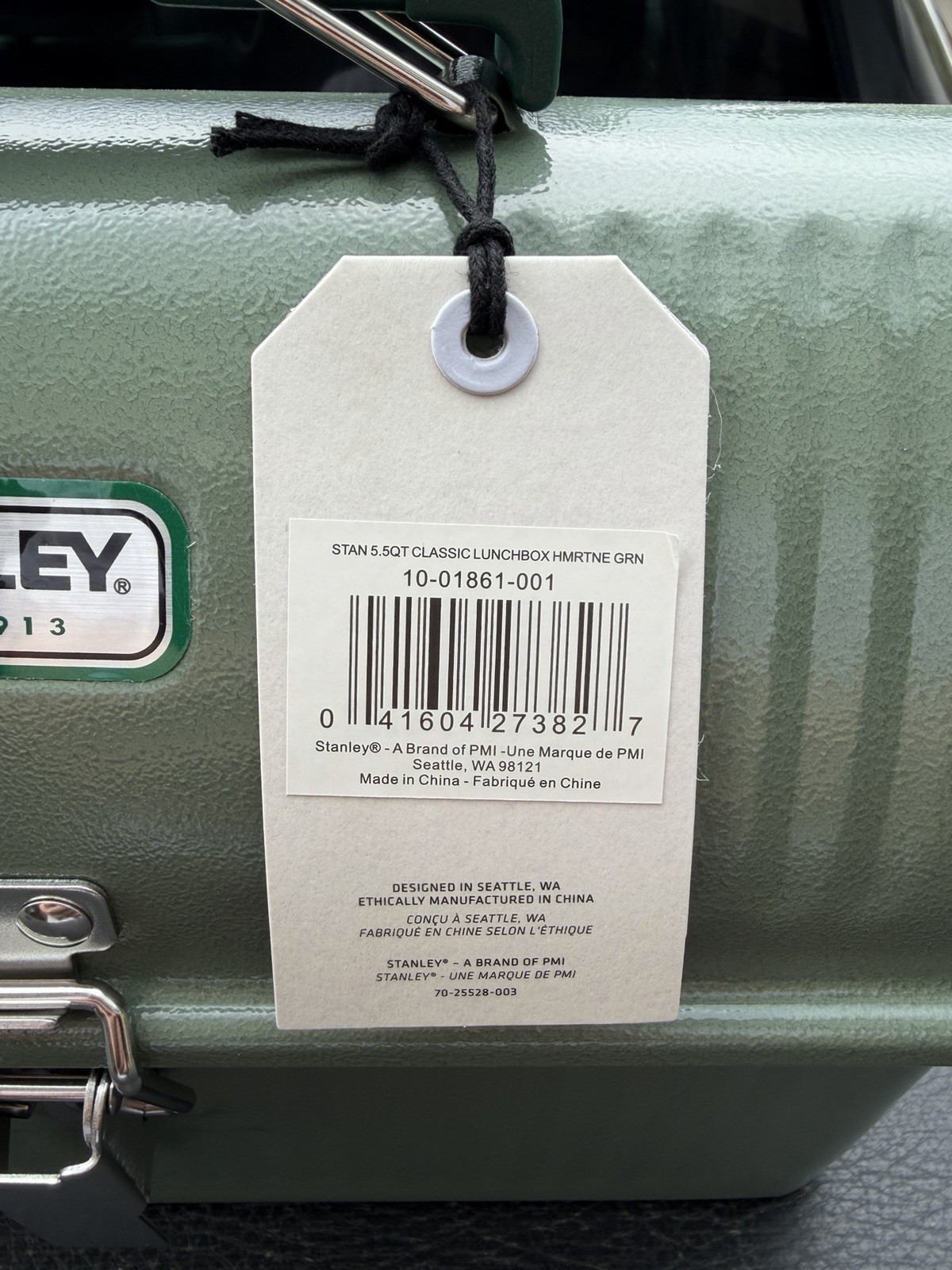 Classic Lunch Box Vintage Metal Durable Meal Container 5.5 qt Hammer Tone Green