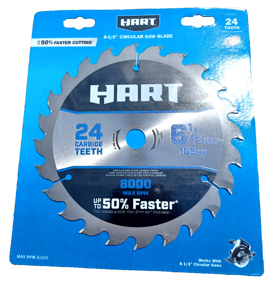 2 PK Hart HACSB01 Circular Saw Blade 6 1/2″ 8000 Max RPM 24 Tooth Carbide Teeth