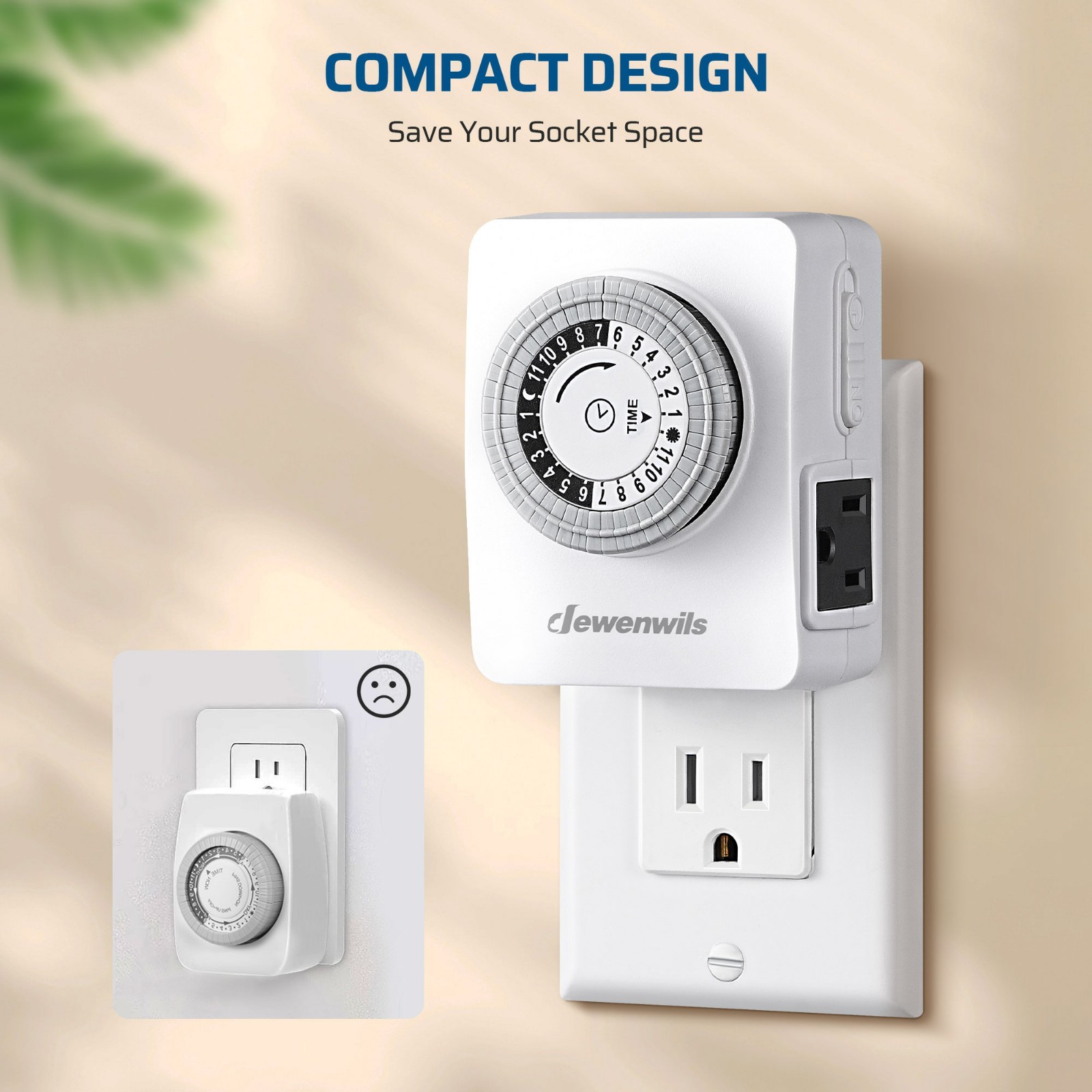 DEWENWILS Indoor Outlet Timer 2 Pack, 24Hr Programmable, 1875W,Grow Light & Lamp