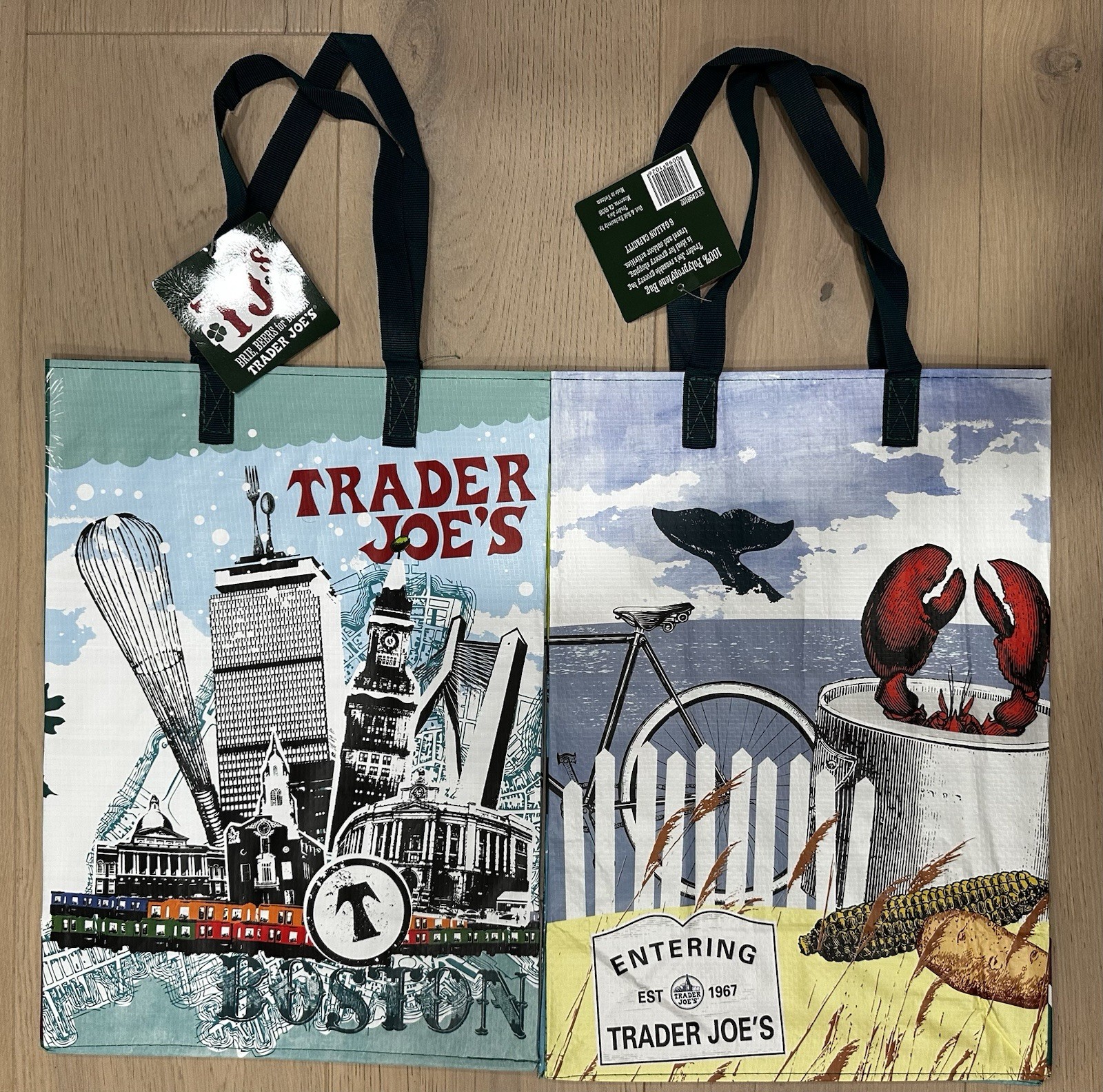 UPICK 1 💚 (52 Choices) Trader Joe’s NEW ECO REUSABLE GROCERY SHOPPING TOTE BAG
