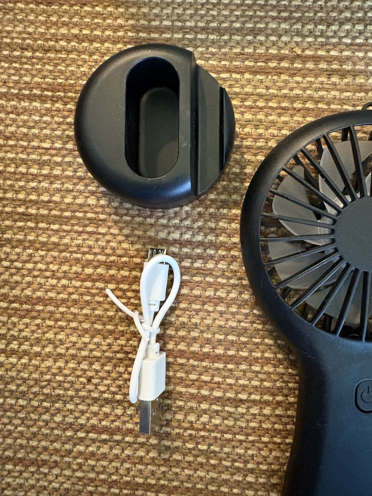 3 Speed 3.7 V MiniF1 Handheld Fan w/ Charger & Stand- (NEW)