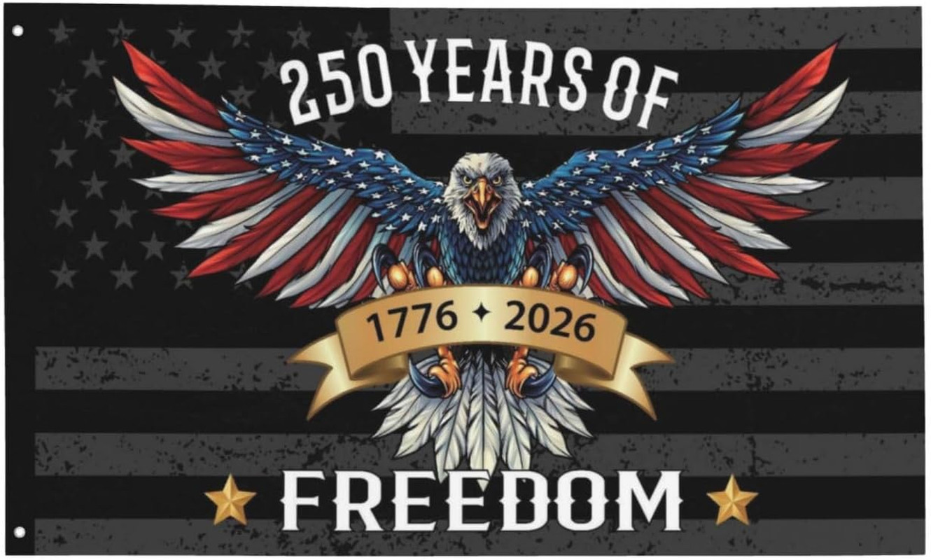 250 Years America Flag 3×5 FT 1776 2026 Patriotic USA Banner w/ Grommets Outdoor