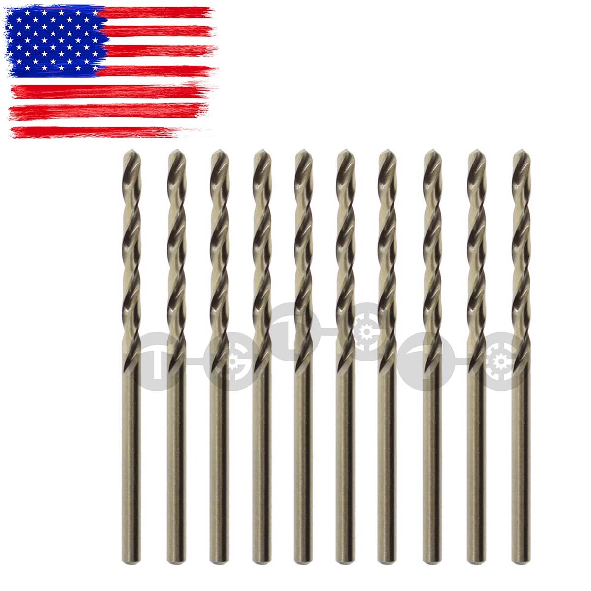 10pcs 1/8 Inch(3.2mm) M35 Stainless Steel Cobalt Drill Bit For Metal, Aluminum