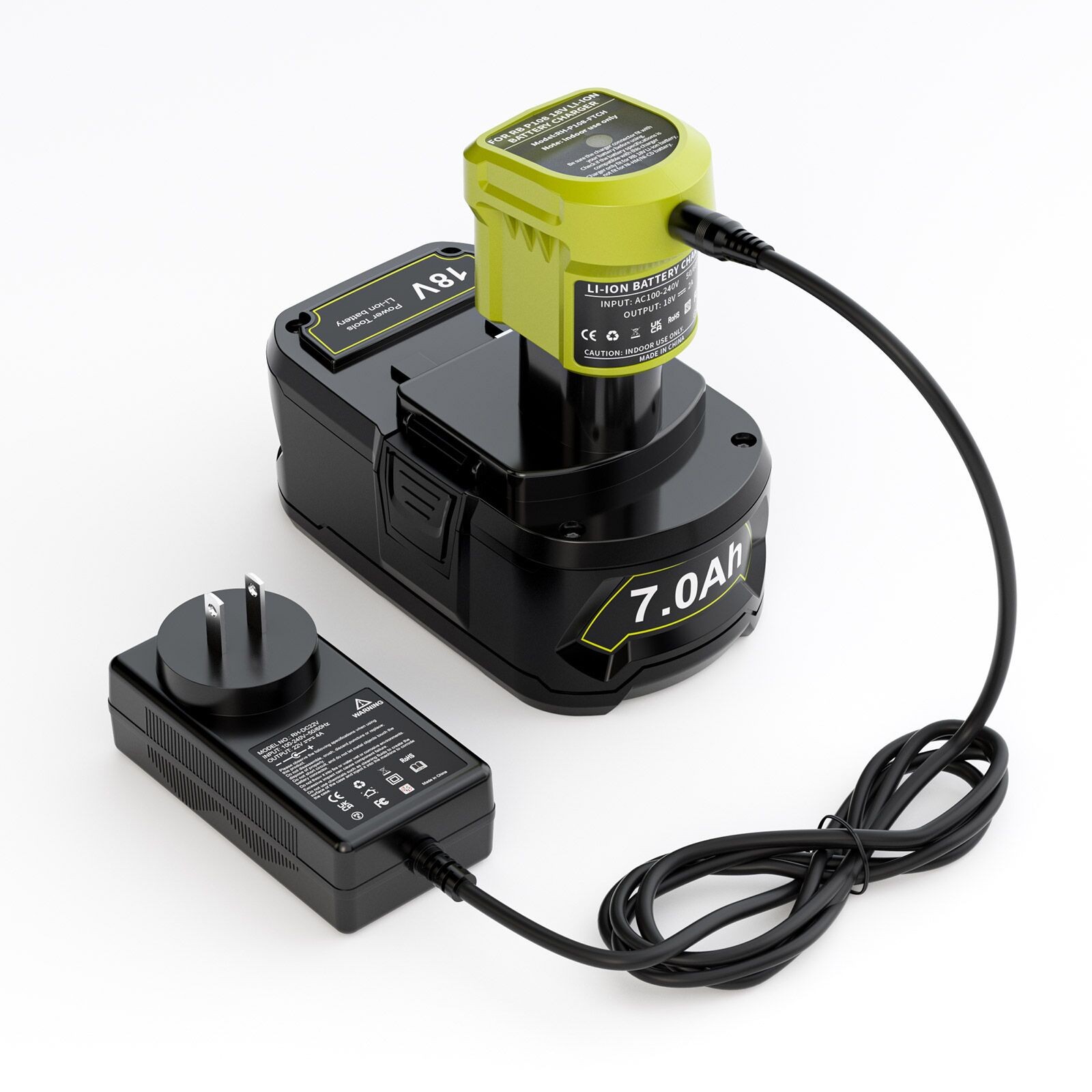 P117 Charger 18V For RYOBI For One Plus High Capacity Lithium-Ion Battery P108