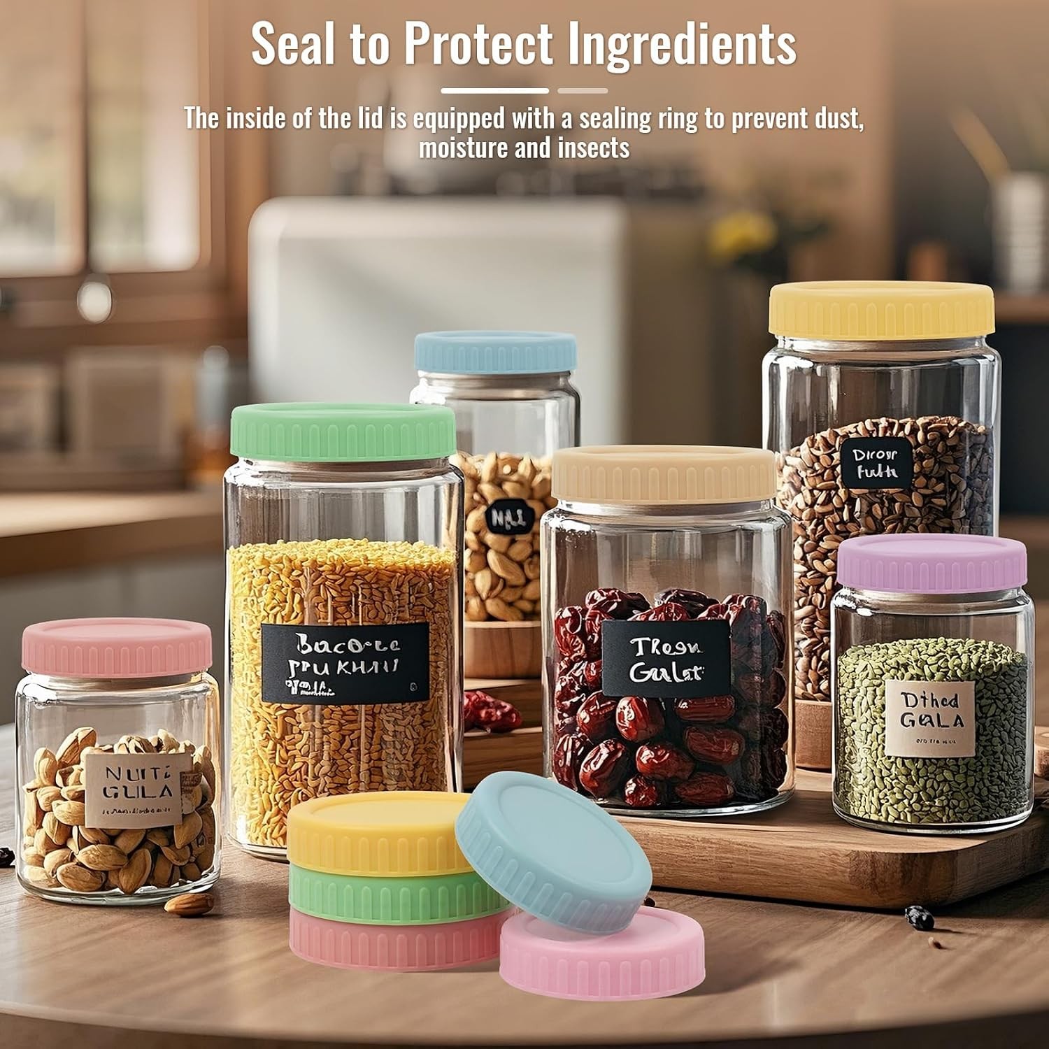 16 Pack Mason Jar Lids – 8 Wide Mouth & 8 Regular Mouth Jar Lids, Leak Proof