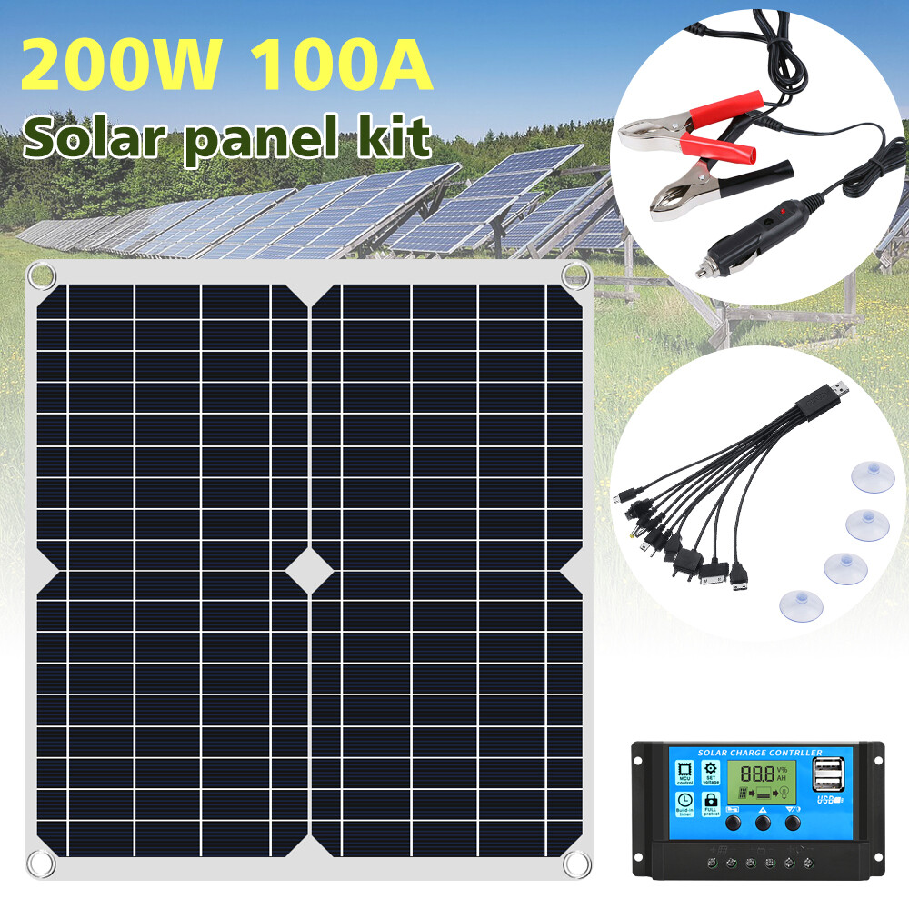 16000W Complete Solar Panel Kit Solar Power Generator 100A Home 110V Grid System
