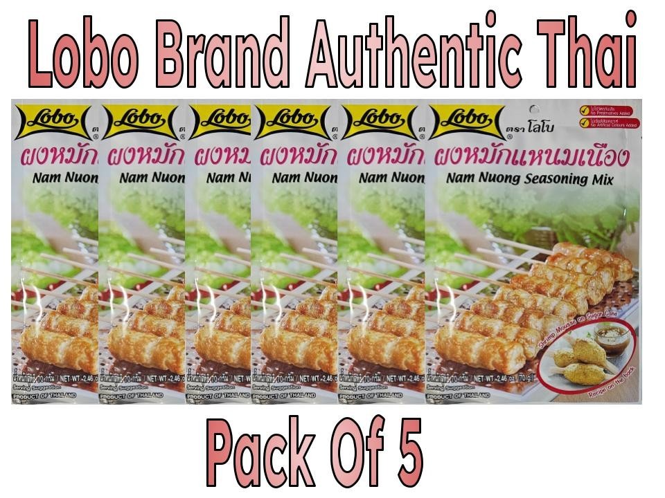 Lobo Nam Nuong Seasoning Mix – Authentic Thai – 2.46oz (70 Grams) – Pack of 5