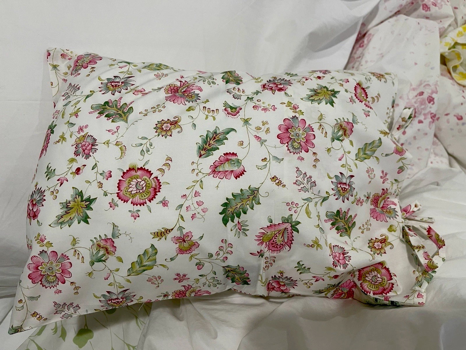 KENZO France NWT (1pc) Boudoir Sham 100% Percale Print Ties Embroidery ONE SHAM