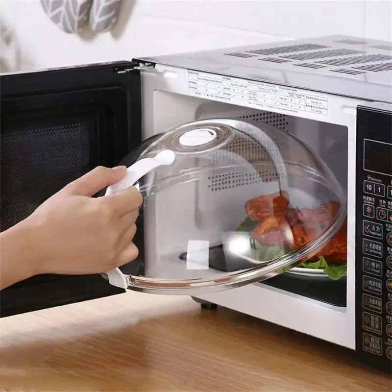 Tall Glass Microwave Splatter Cover | Sturdy Clear 100% Food Safe Plate Cover