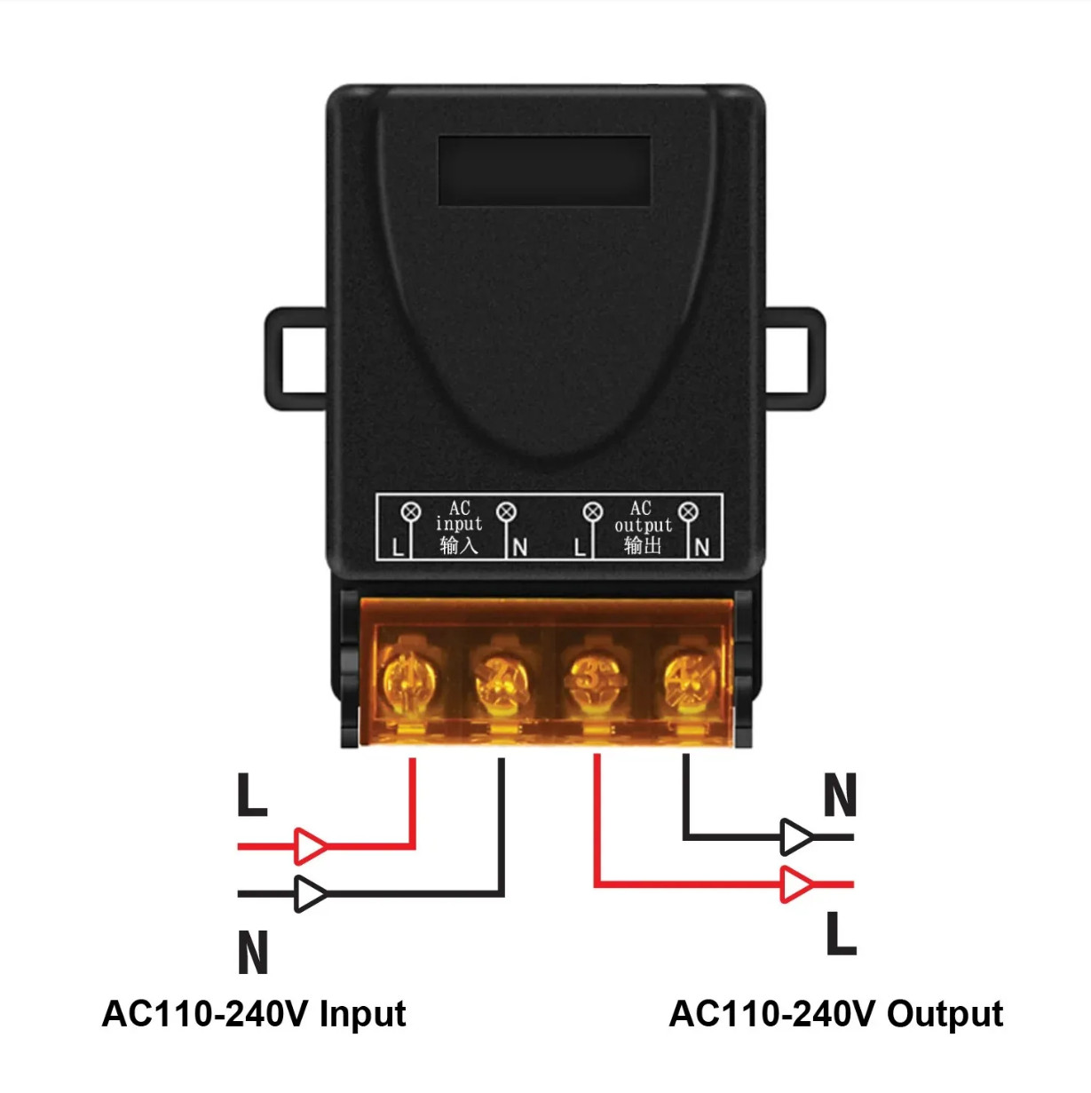 433MHz RF Wireless Remote Control Switch AC 110-240V 15A Relay Receiver + 2 Key