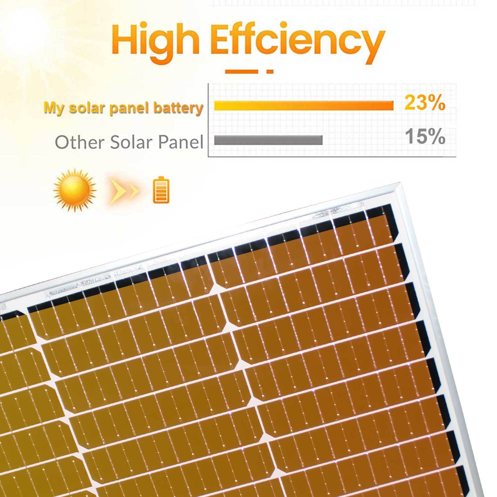 100W Solar Pane Kit 12V Battery Charger with MPPT Controller For Home RV Marine