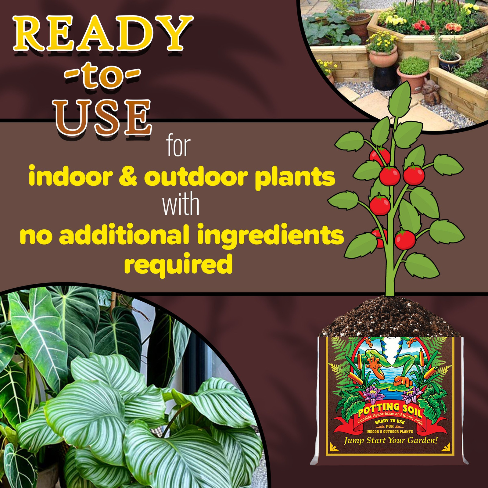 FoxFarm Happy Frog pH Adjusted Plant Garden Potting Mix, 2 CF -Pack of 4