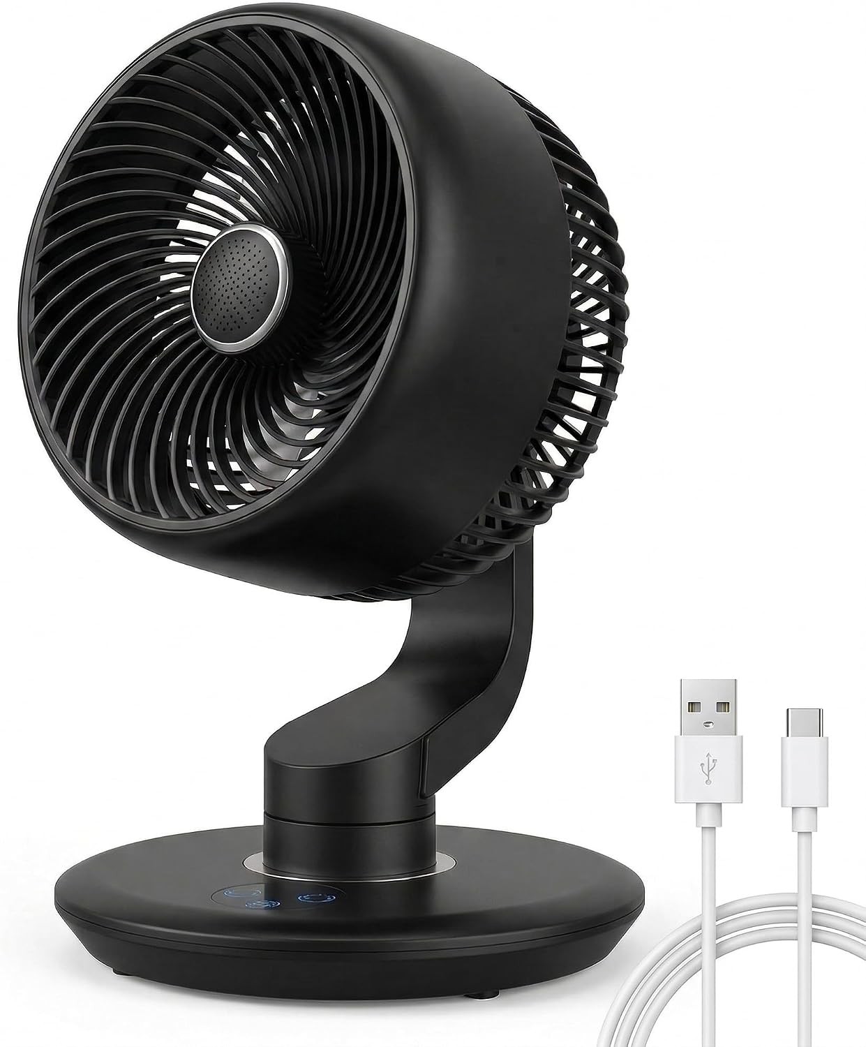 GAIITIR Desk Fan for Office,Oscillating Air Circulator Fan,30dB Quiet,12H Runtim