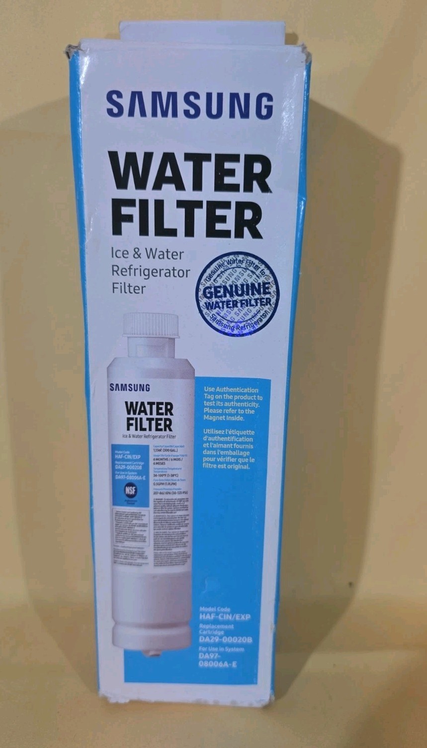 Samsung DA29-00020B HAF-CIN/EXP Refrigerator Ice & Water Filter Genuine Carbon
