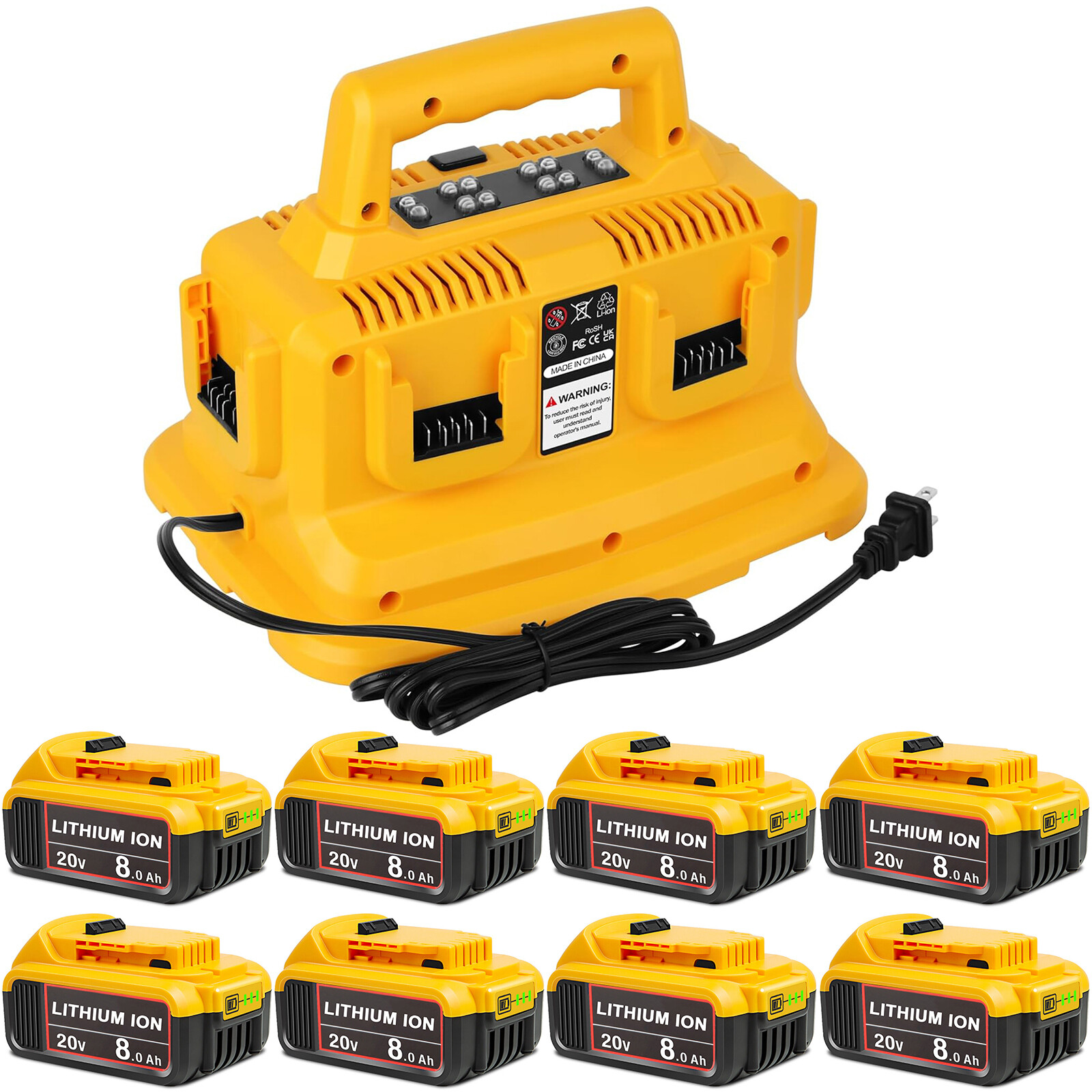 For DeWalt 20V 20Volt Max 8.0AH Lithium-ion Battery DCB206 DCB205 Charger DCB104