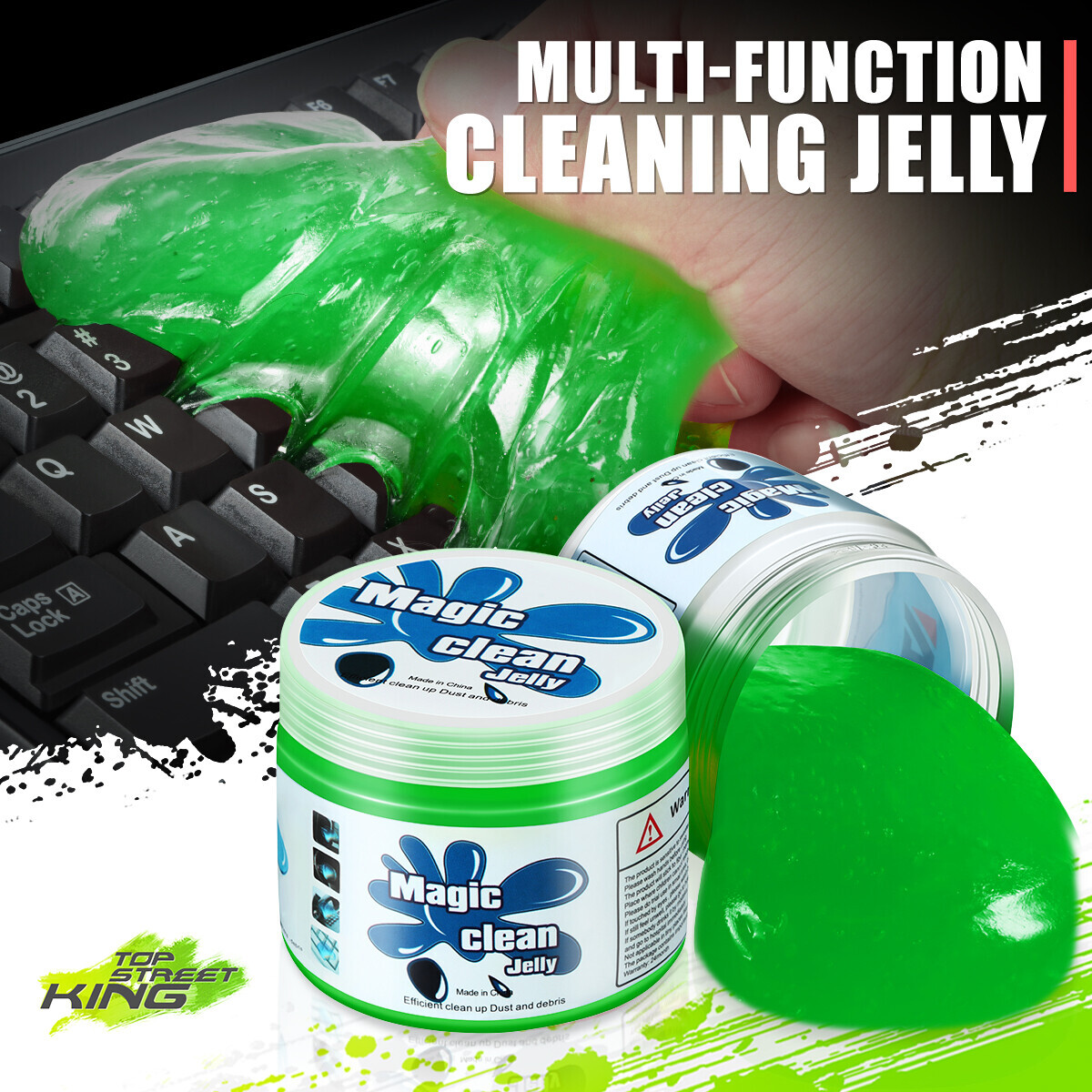 DNA Motoring Universal Car Keyboard Office Dust Sticky Cleaning Gel Jelly Green