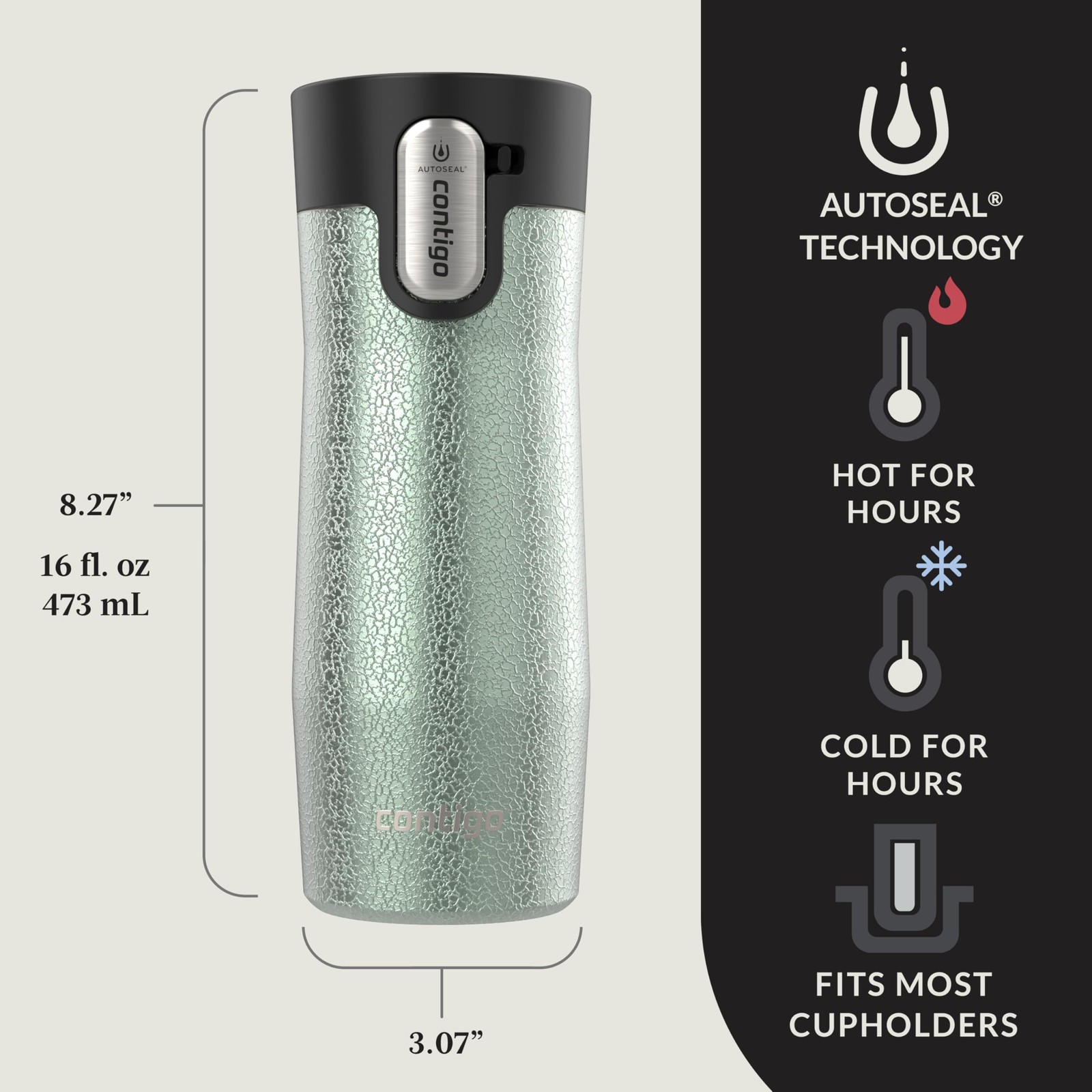 Contigo AUTOSEAL West Loop Vacuum-Insulated Stainless Steel Travel Mug with E…