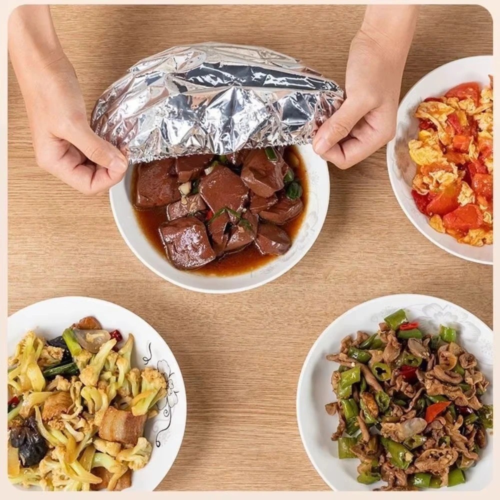 Reusable Aluminum Foil Bowl Covers 10-60PCS Heat Insulation Food Cover Lids