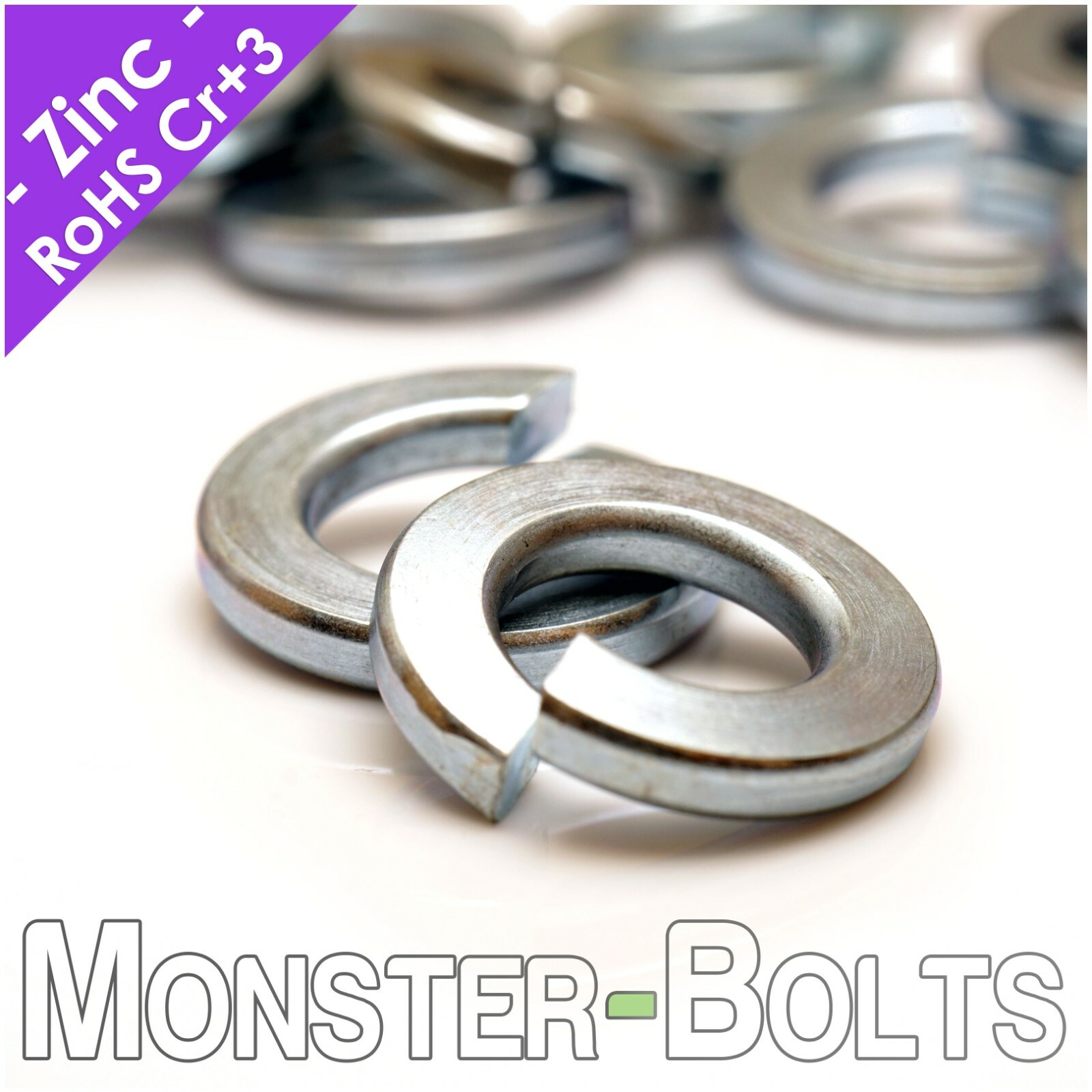 Regular Split Lock Washer, Zinc Plated Steel #4 #6 #8 #10 1/4″ 5/16″ SAE US Inch