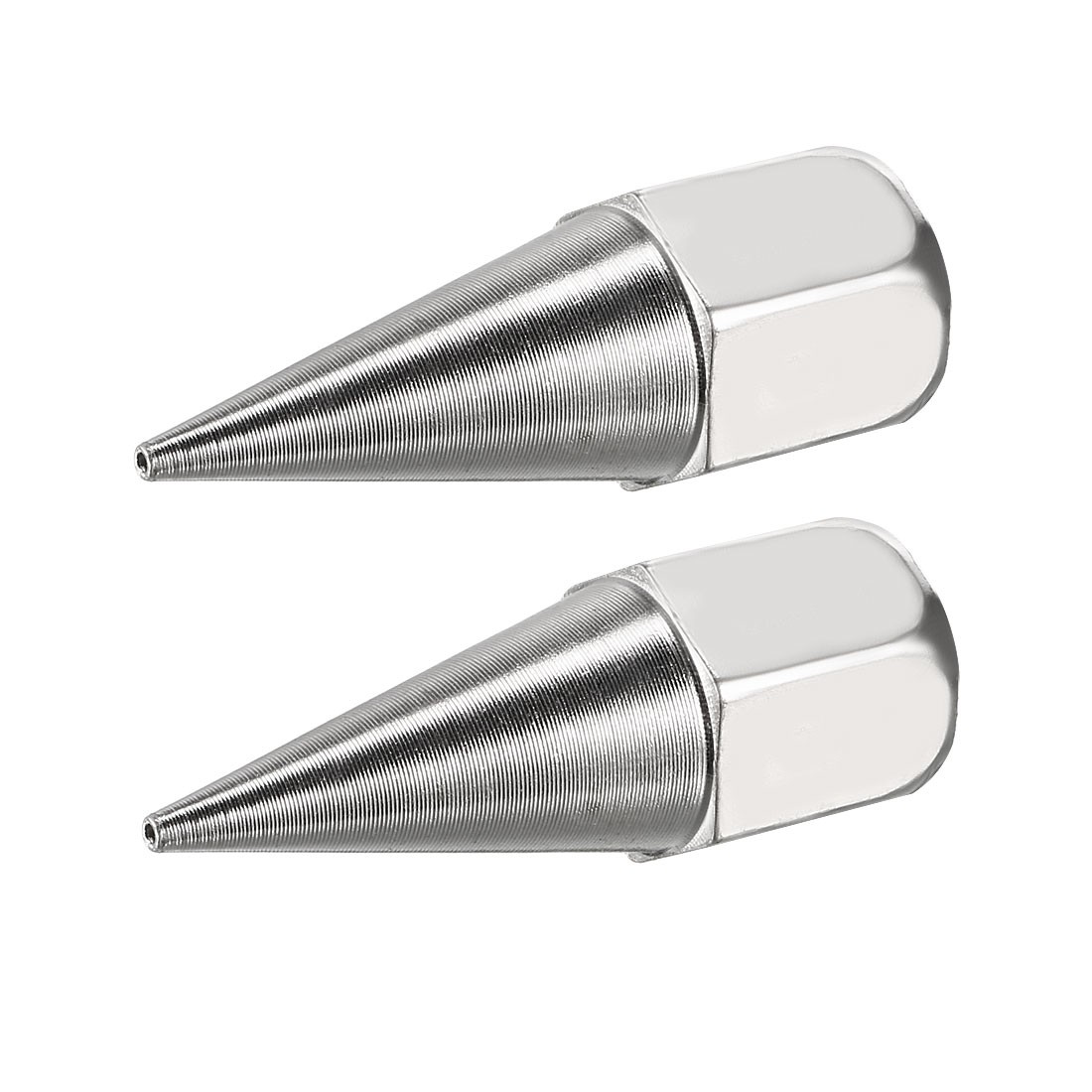2X G1/8 Grease Fitting Standard Grease Sharp Type Nozzle Silver Tone