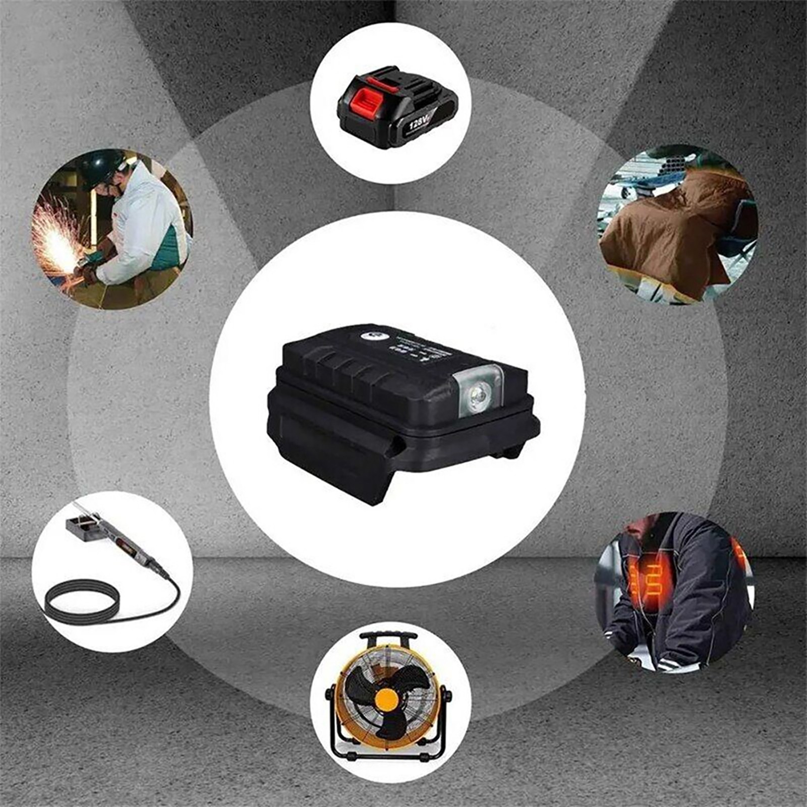 1*Charger Battery Adapter LED Work Light For Makita 18V Li-ion BL1830/1430 2USB
