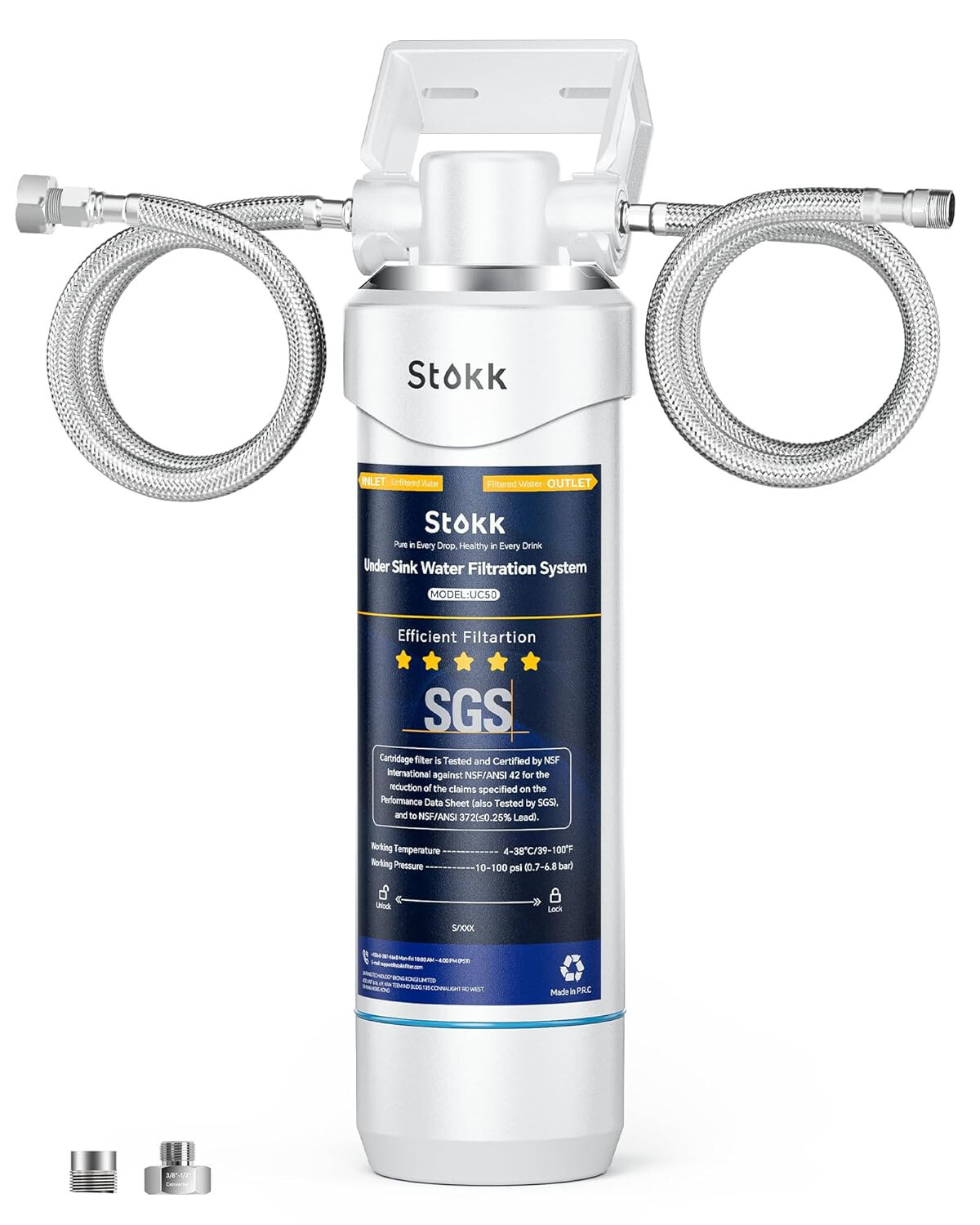 Stokk UC50 Under Sink Water Filter, Reduces Lead, Chlorine, Bad Taste & Odor New