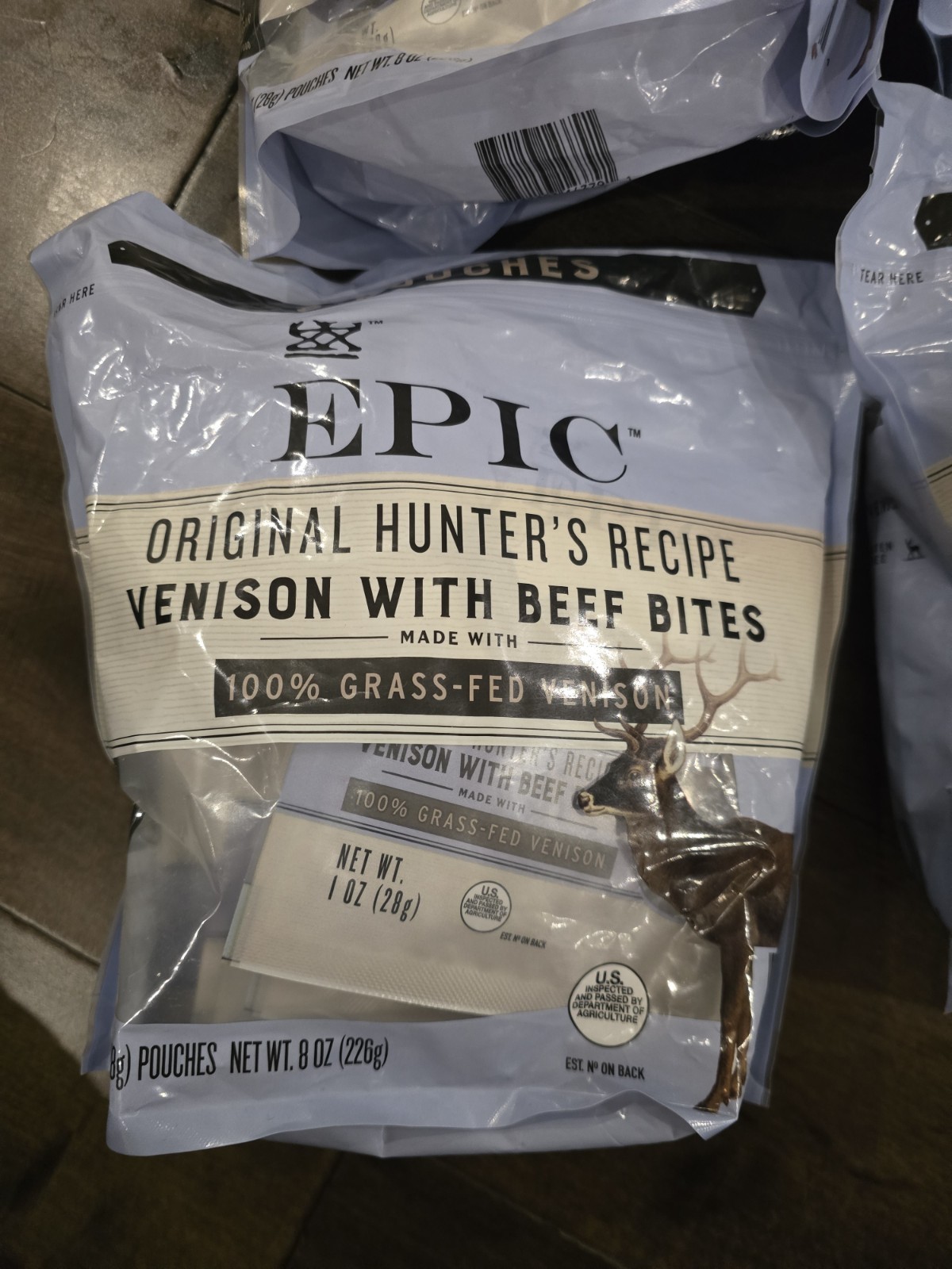 EPIC Venison Beef Jerky Bites 4 Pack Grass Fed Protein Snack Keto Paleo 8oz