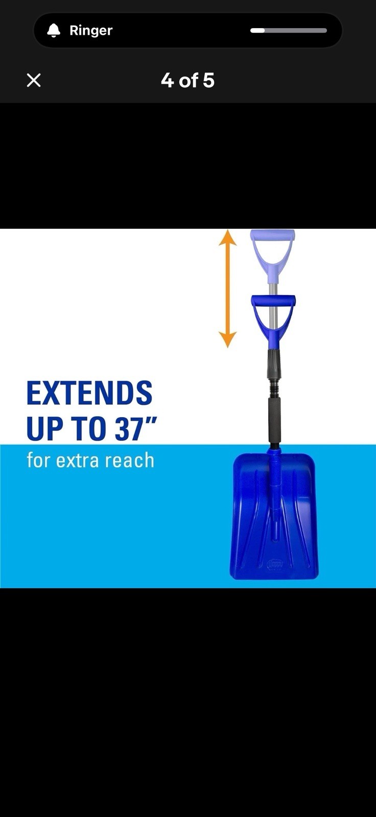 SubZero 17211 Auto Emergency Snow Shovel w/ Extendable Handle Set Of 2