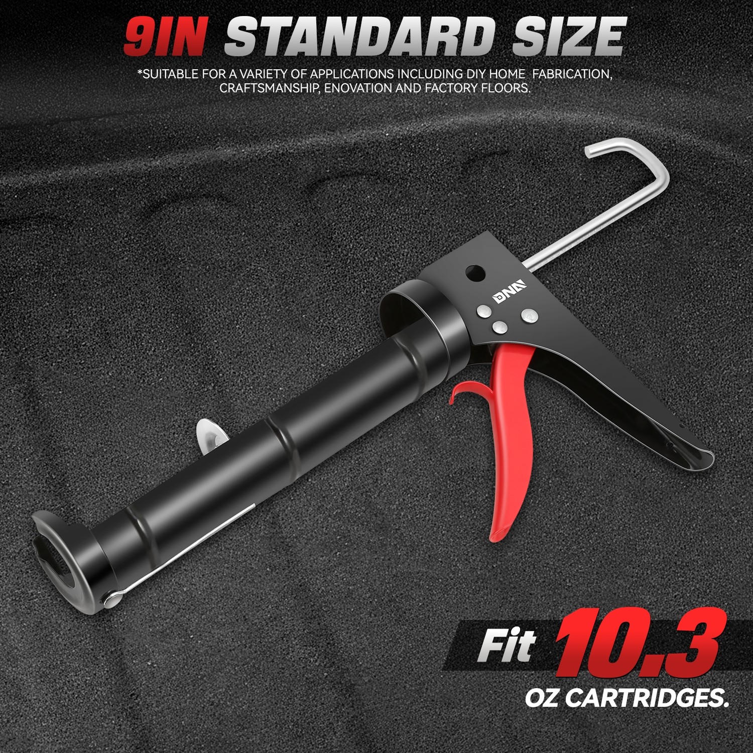 9″ DOUBLE SPRING TRIGGER SMOOTH DRIPLESS CAULK GUN WORK WITH 10.3 OZ CARTRIDGES