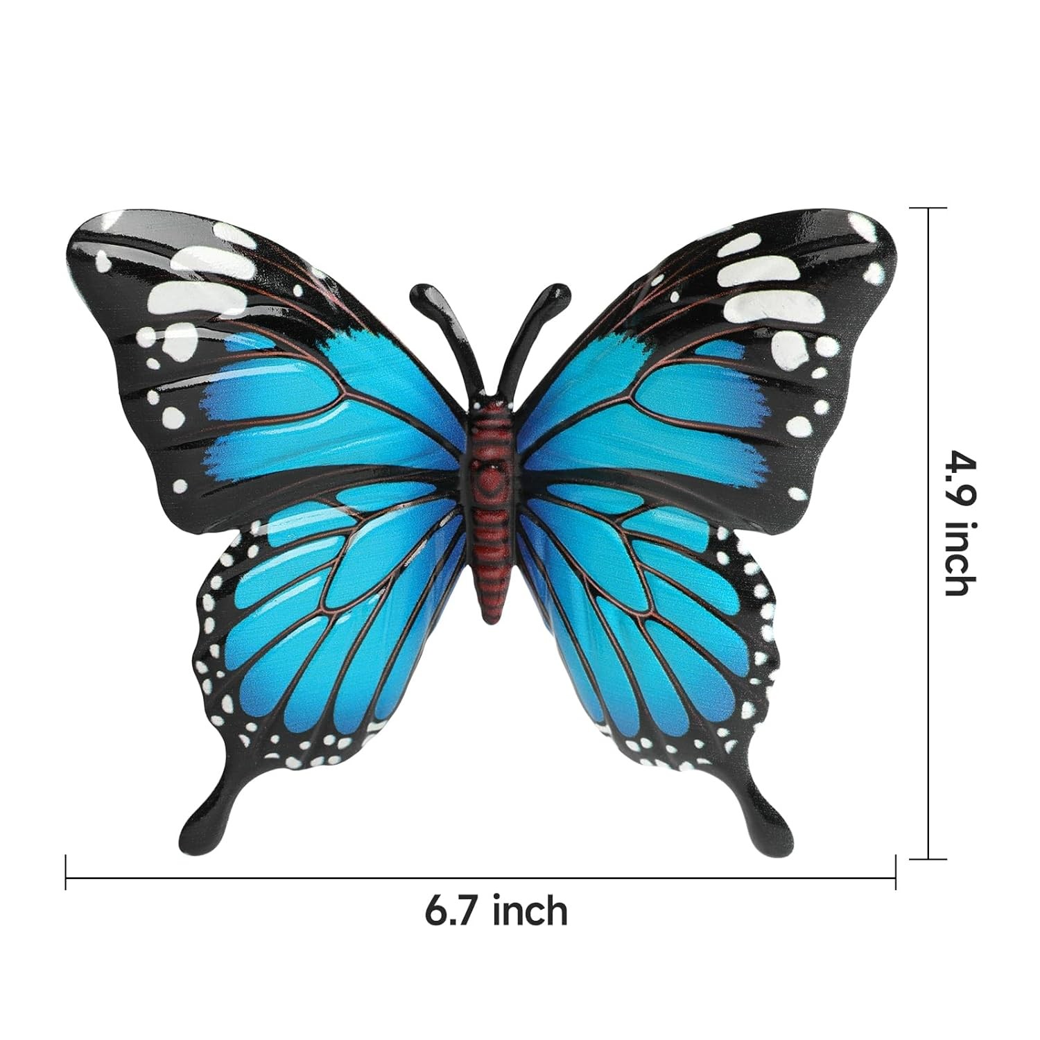 4 Pack Metal Butterfly Decorations, 6.7 in Butterfly Wall Art Sculpture Hanging