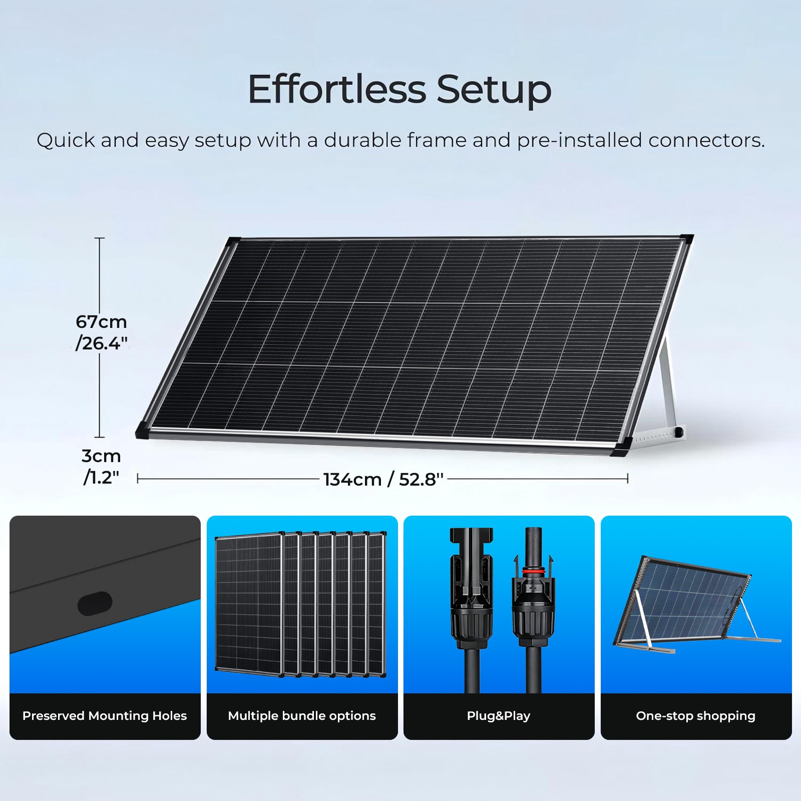 N-Type 18BB Bifacial Solar Panels 25% High Conversion RV Home Off-Grid Battery