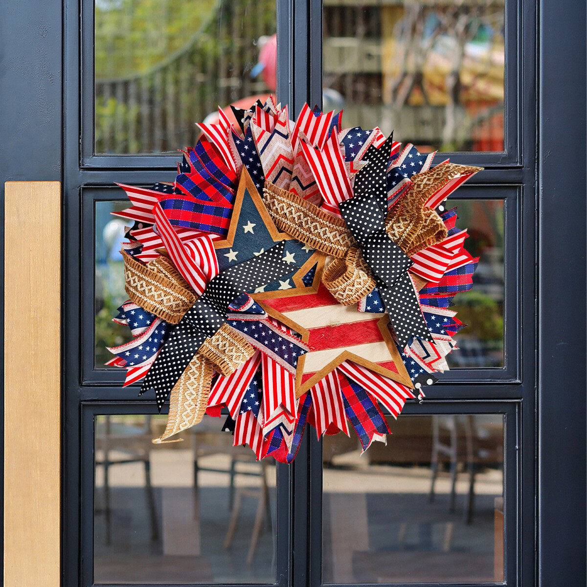 1 PC Patriotic Wreaths Independence Day and Memorial Day Decorations 45CM