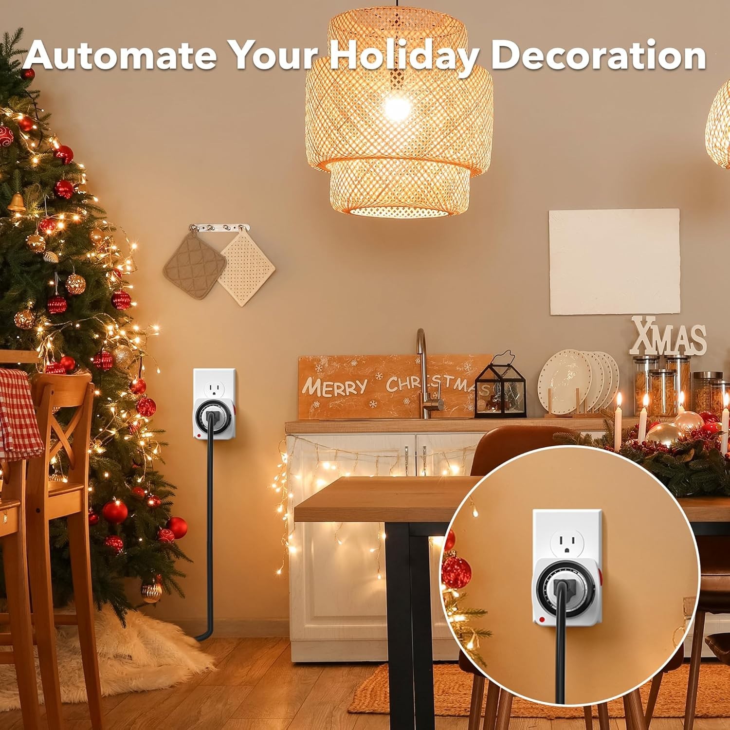 Compact Heavy-Duty Indoor Timer with 3-Prong Plug and 96 Programmable Slots