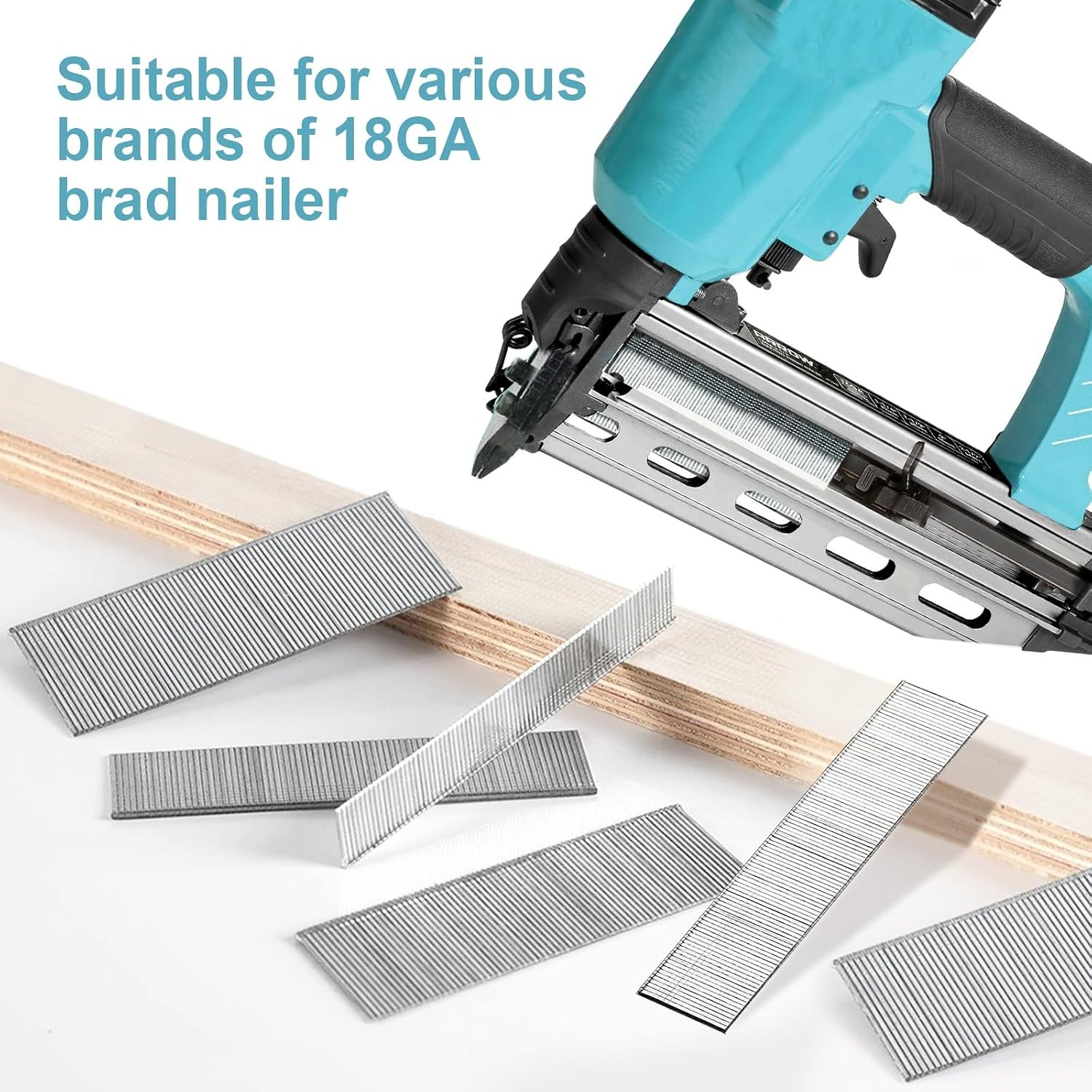 18 Gauge Brad Nails, Galvanized Nail Gun Nails for Pneumatic, Electric Brad