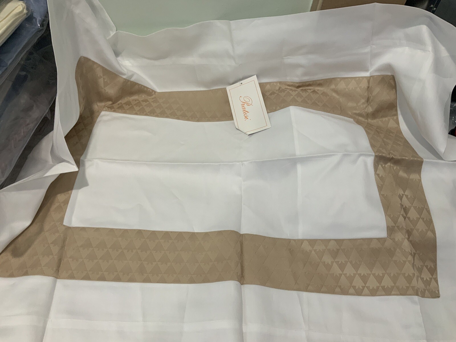 Pratesi Italy New 1pc Standard Sham 100% Cotton Sateen Gioco White ONE SHAM