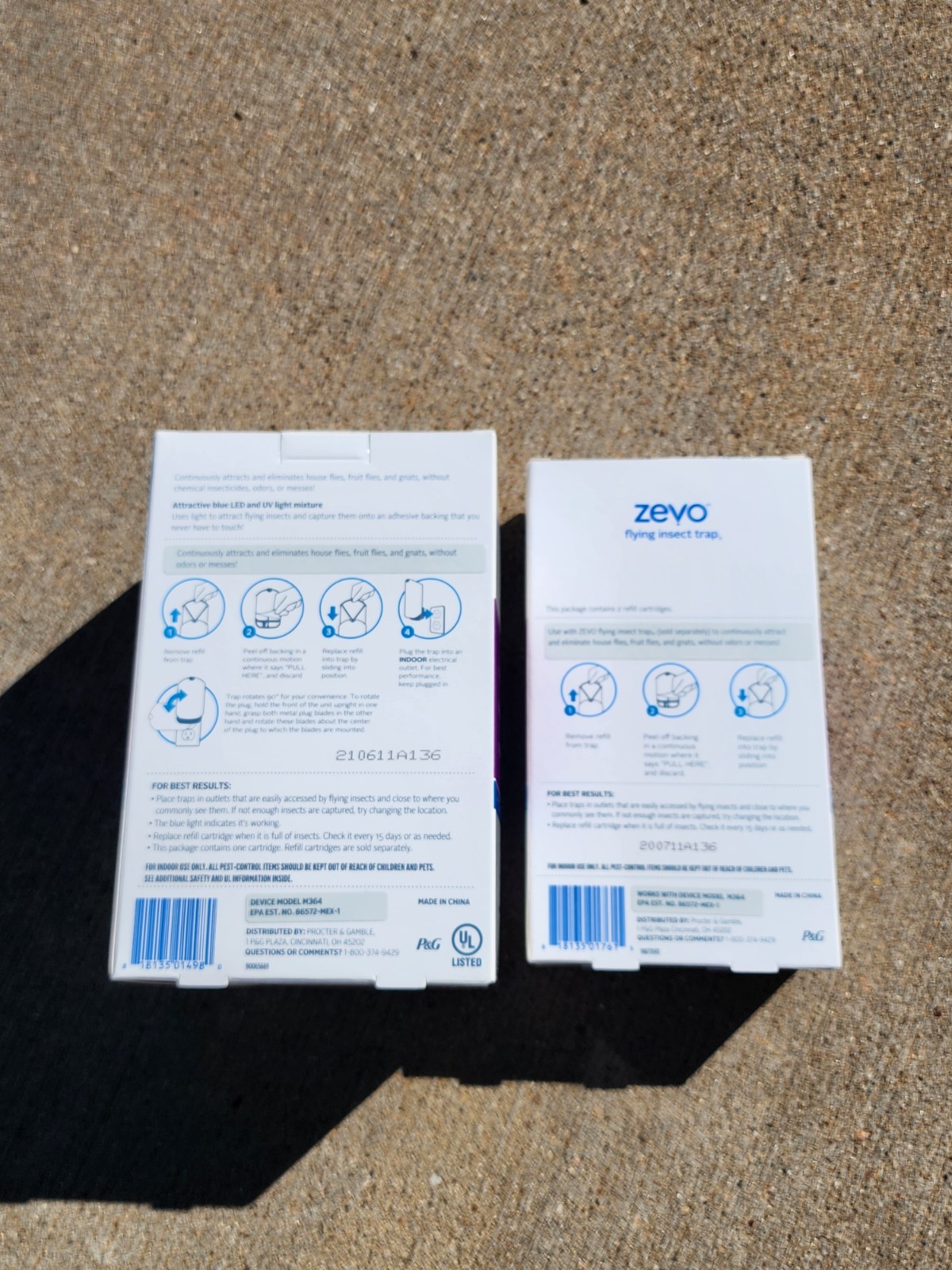 Zevo Flying Insect Trap 1 Device & 1 Box Of 2 New Refills NEW